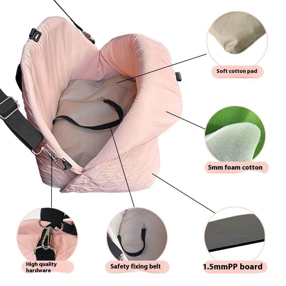 Waterproof Nylon Portable Pet Car Seat Bag - Detachable Pet Travel Carrier for Cats & Small Dogs | Ideal for Road Trips, Vet Visits & Outdoor Adventures