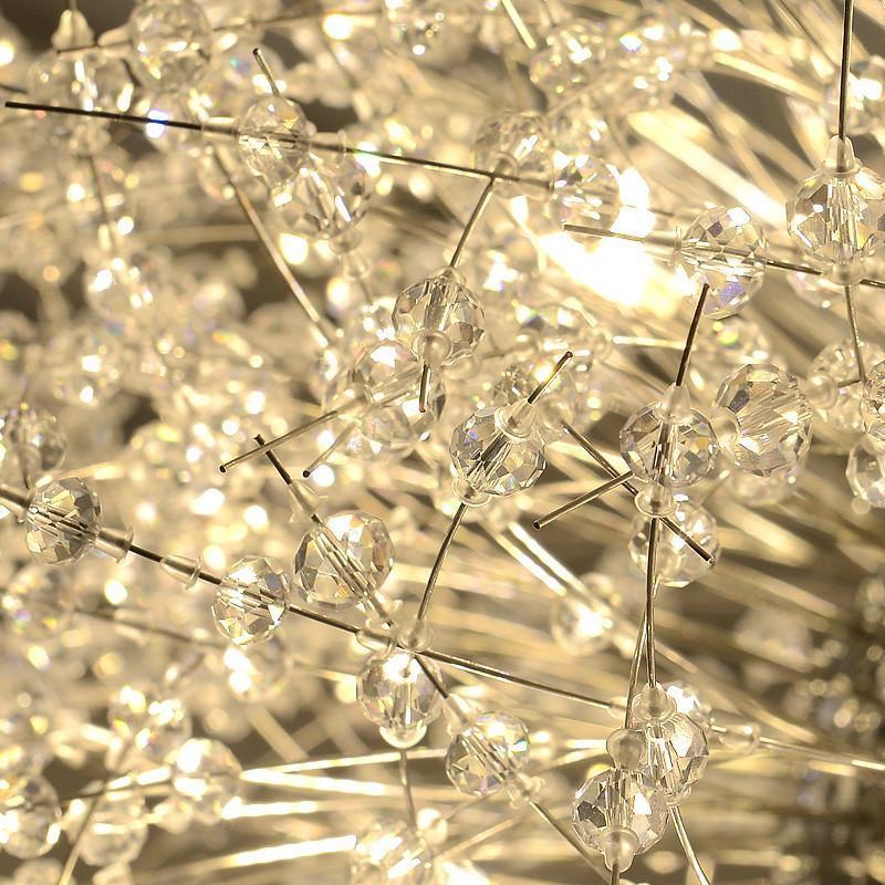 Elegant Crystal Dandelion Chandelier Lighting Fixture - Modern Home Decor for Living Room, Bedroom & Dining Area