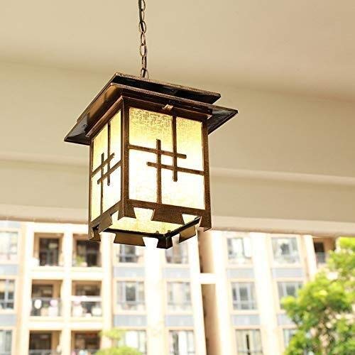 Solar Powered Waterproof Outdoor Ceiling Pendant Lights - E27 Glass Lantern Hanging Lamp for Garden, Balcony, Corridor & Porch | Vintage Chandelier Style | Weatherproof & Energy Efficient Solar Lights for Patio, Deck & Pathway Lighting
