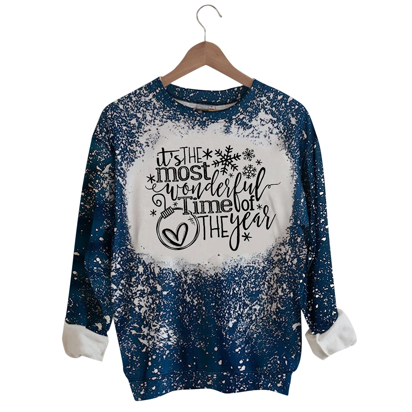 Women's Long Sleeve Floral Tie-Dye V-Neck Button-Up Tunic Blouse - Casual Flowy Pleated Tops for Work, Date Night & Fall Layering