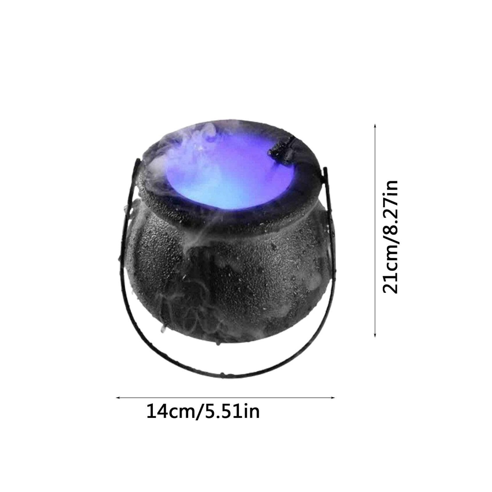 Halloween Witch Cauldron with Mist Maker - 12 LED Lights Fog Machine for Outdoor Decor, Party Supplies & Holiday Atmosphere | Perfect for Haunted Houses, Yard Displays & Spooky Events