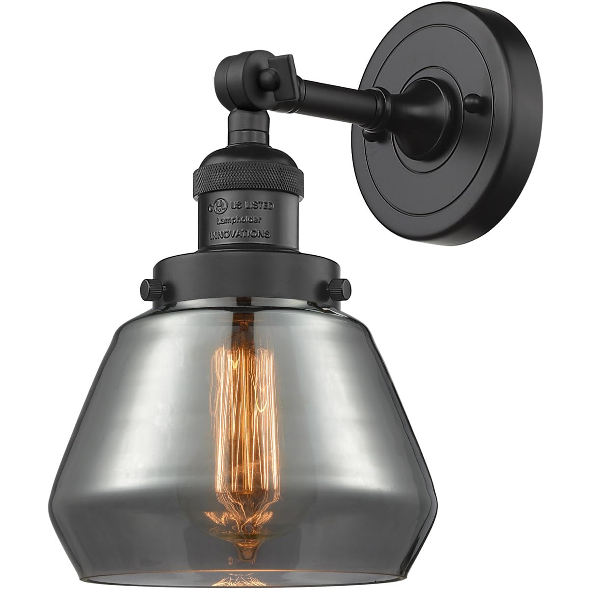 Innovations 201F-BK-G173-LED Modern Semi-Flush Mount Ceiling Light Fixture in Matte Black - Perfect for Bedroom, Kitchen, or Hallway Lighting