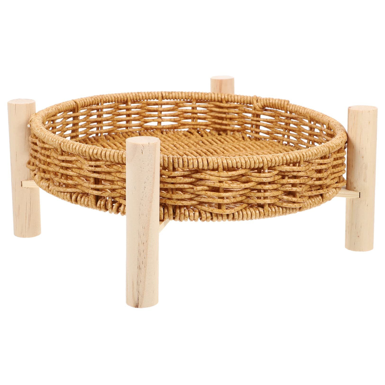 Round Woven Rattan Tray Basket - Decorative Serving Bowl for Fruit, Bread, Candy & Snacks | Pantry Storage & Table Decor | Perfect for Parties, Picnics & Home Organization