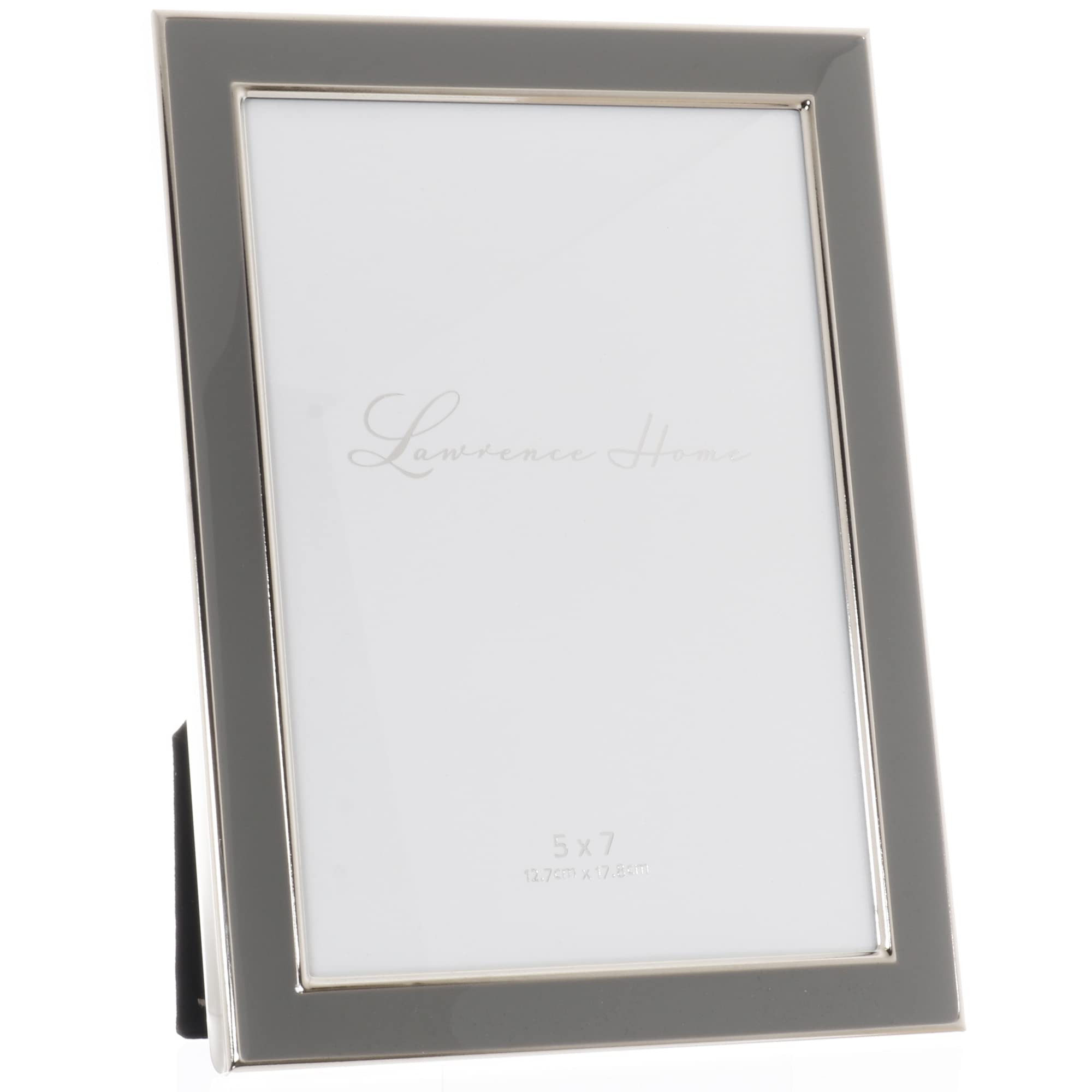 Lawrence Frames 5x7 Gray Metal and Enamel Picture Frame - Perfect for Home Decor, Office Display & Photo Gifts