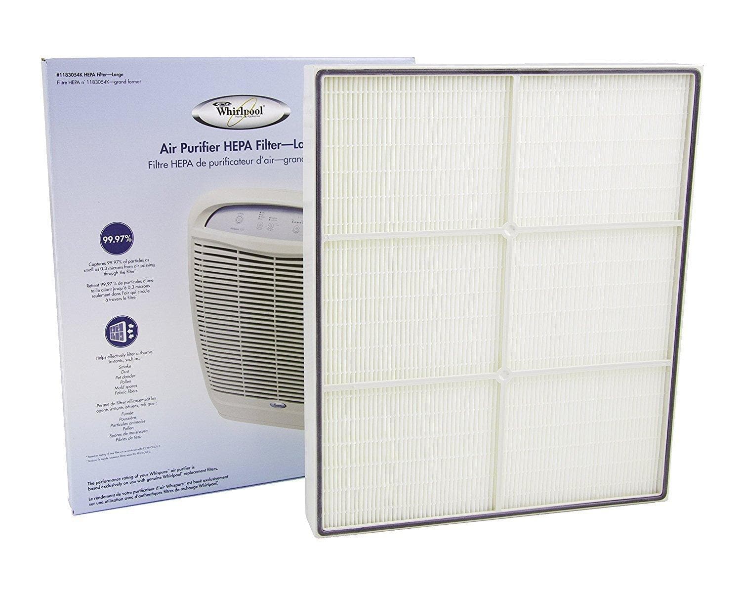 Whirlpool 1183054K HEPA Air Purifier Replacement Filter Compatible with AP450 & AP510 Models - Includes 4-Pack Carbon Pre-Filters (8171434K) - Ideal for Home, Office, and Allergy Relief