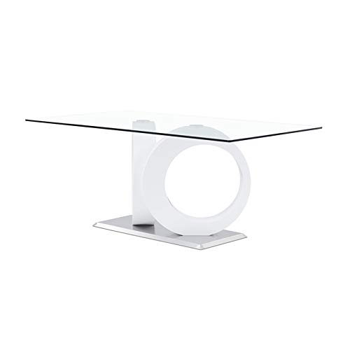Modern White Dining Table for Home & Restaurant - Solid Wood Global Furniture for Kitchen, Dining Room & Outdoor Patio