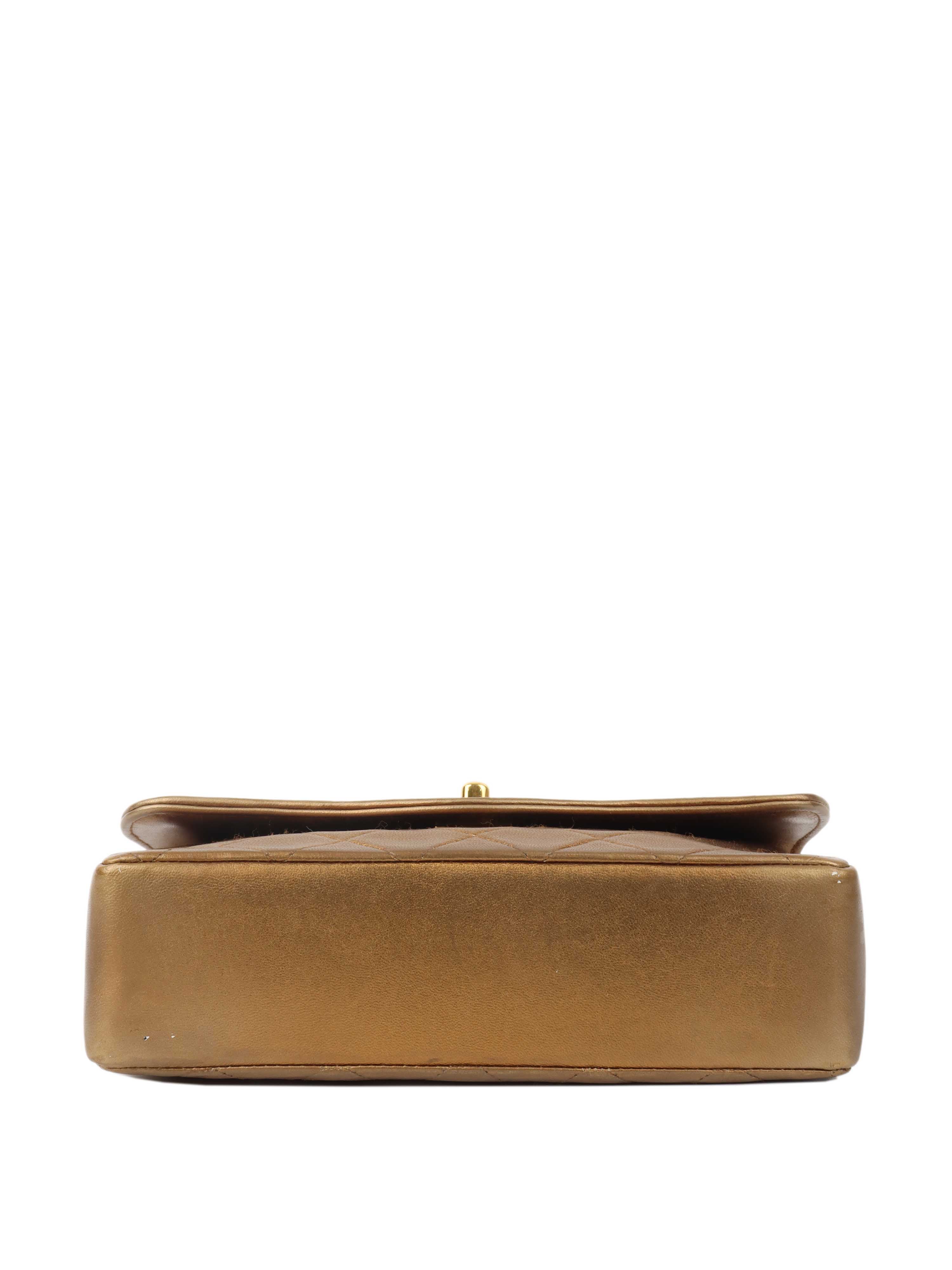 Vintage Chanel Gold Metallic Chain Bag - Luxury Crossbody Purse for Women, Perfect for Evening Parties & Special Occasions