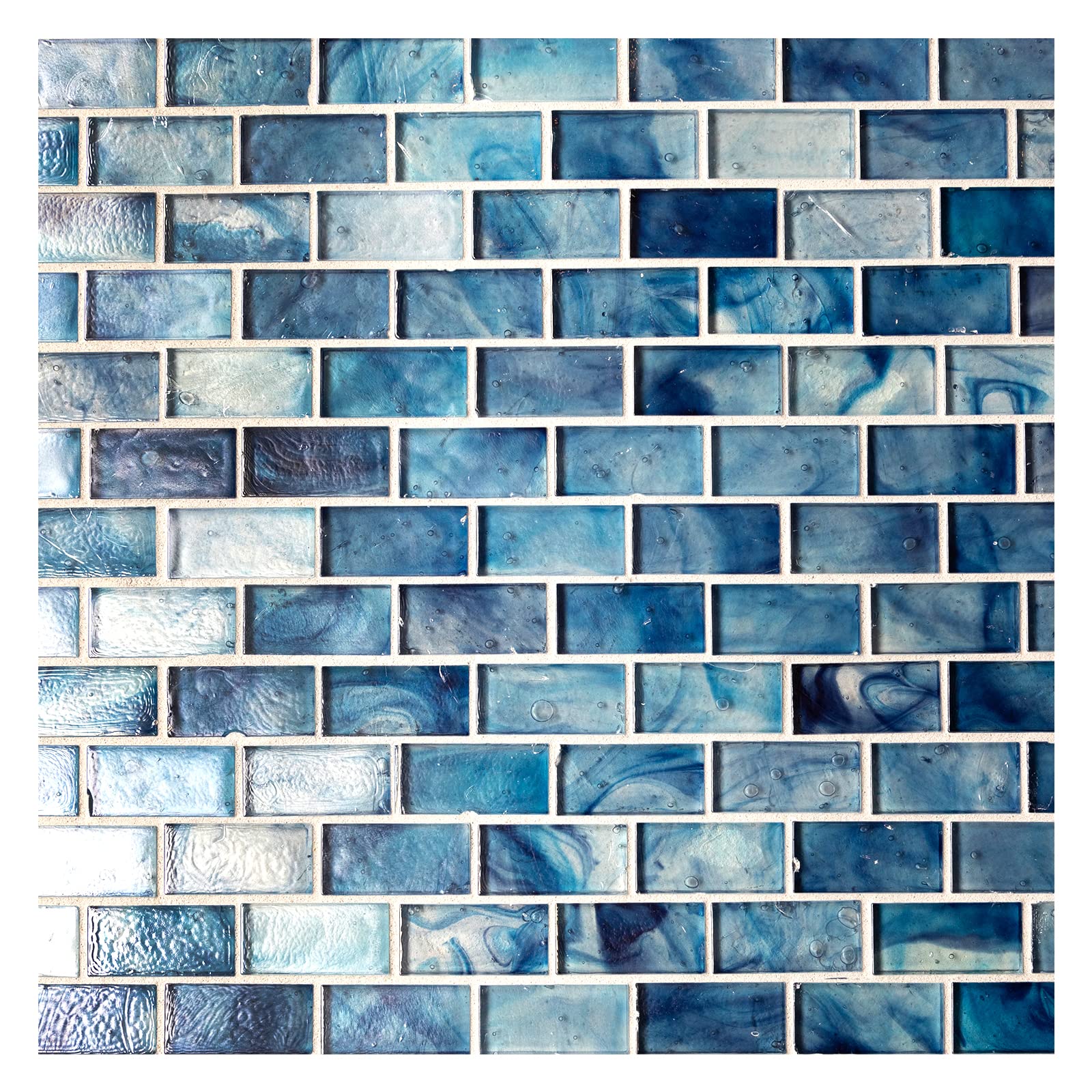 Oceanside Glass & Tile - Premium Glass Mosaic Tiles for Swimming Pools & Water Features | 5 Sheets (4.50 Sq. Ft. Coverage) | Cabo Irid Offset Design | Perfect for Backyard Pools, Spas & Shower Walls