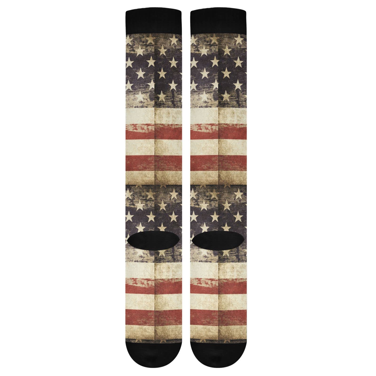 Wusikd Mardi Gras Lilye Compression Socks for Women & Men - Black Athletic Running Socks for Improved Circulation & Performance - Perfect for Marathon, Travel & Nurse Work