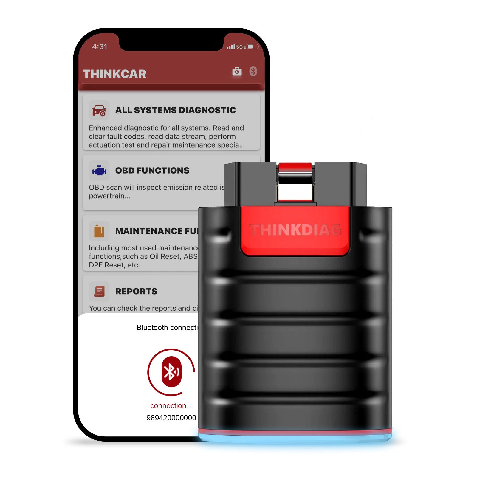 ThinkDiag OBD2 Bluetooth Scanner - All System Bidirectional Scan Tool with OE-Level Diagnostics | 30% OFF | Perfect for Car Mechanics & DIY Auto Repairs