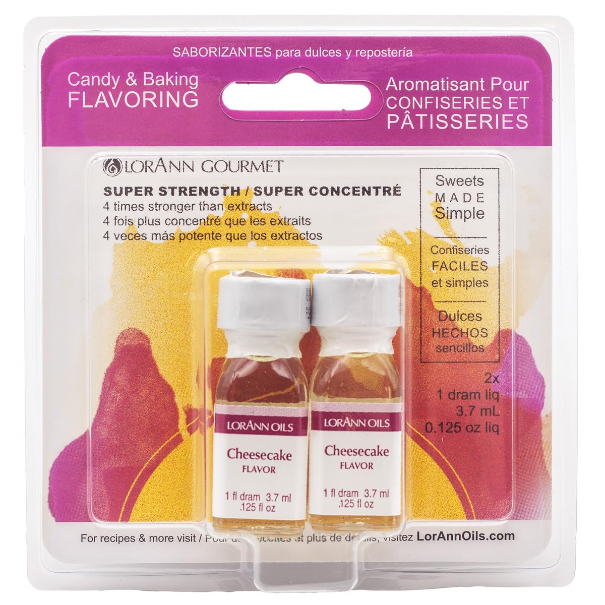 Lorann Oils Cheesecake Flavoring - 2 Pack (0.125 oz Each) - Premium Candy & Baking Flavor Extract for Cakes, Cookies, Frostings & DIY Desserts