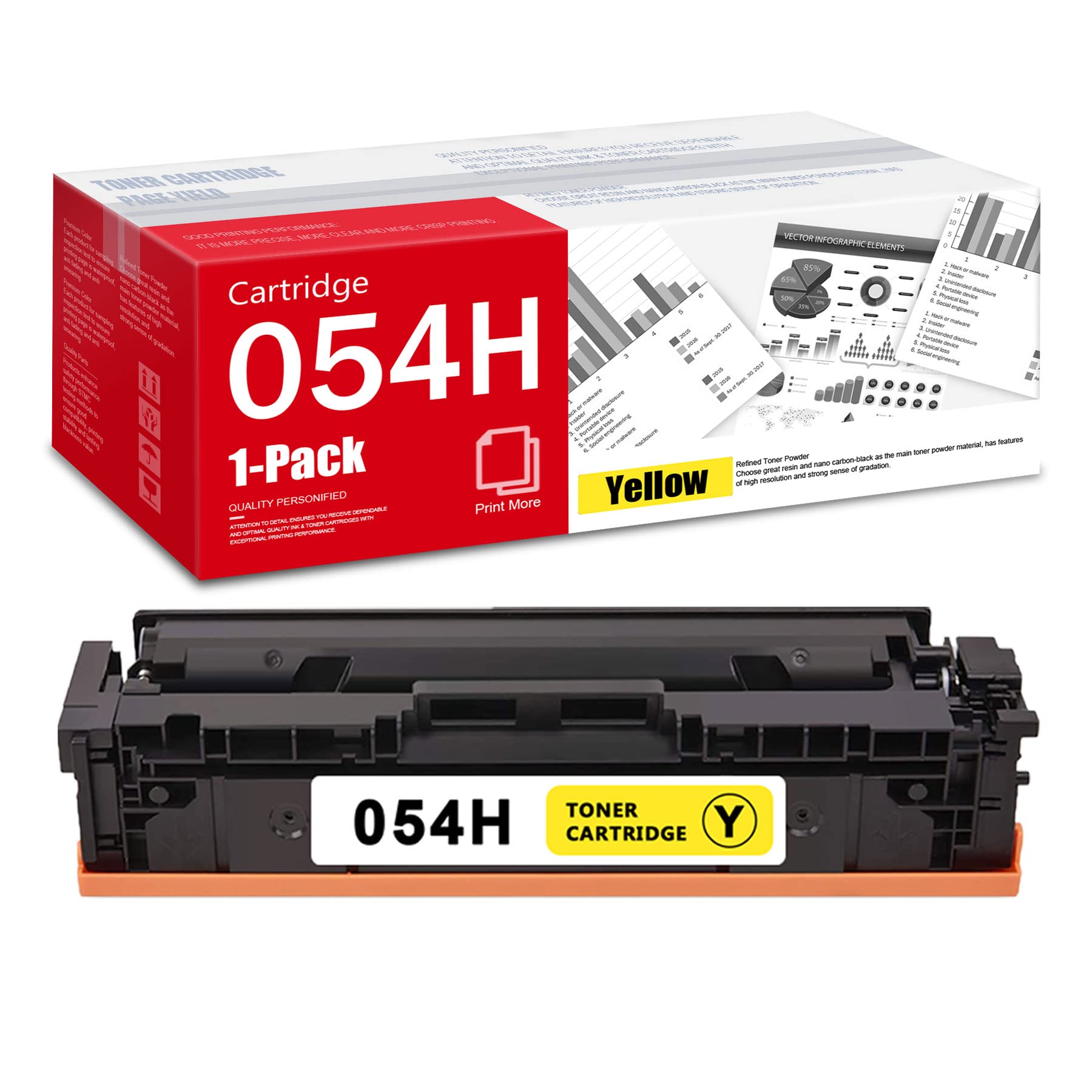 Canon 054H Yellow Toner Cartridge - High Capacity Replacement for MF642Cdw, MF644Cdw Printers - Office & Home Use