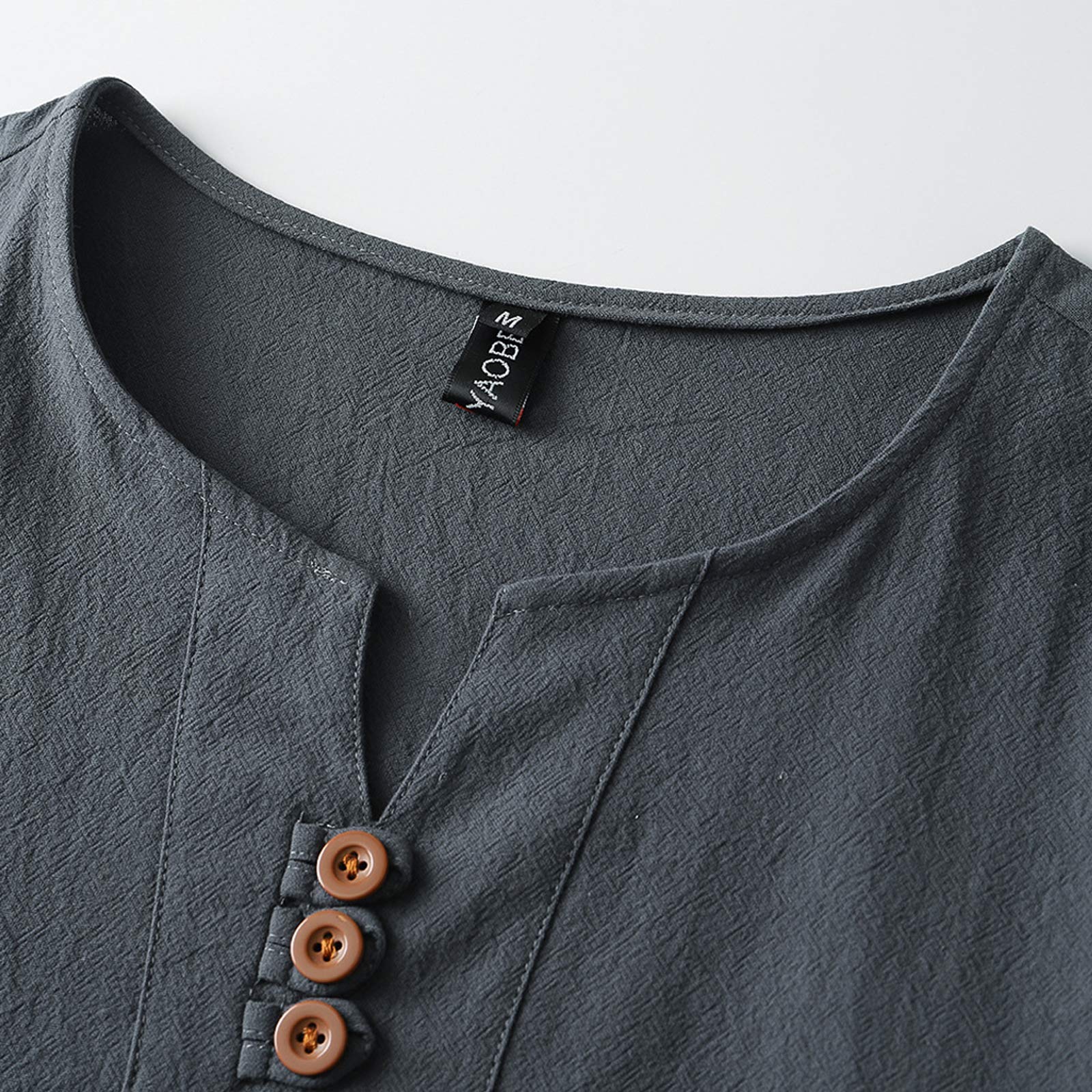 Premium Men's Linen T-Shirts - Breathable Short Sleeve Henley Shirts for Big & Tall Men | Summer Casual Wear, Beach Outfits & Relaxed Weekend Style
