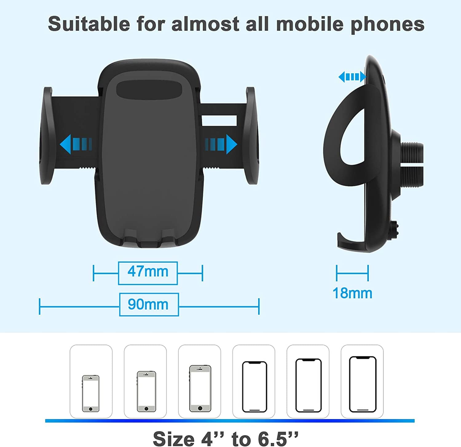 Premium Car Phone Mount Holder - Universal Dashboard & Windshield Cell Phone Stand for iPhone, Samsung & All Smartphones - Perfect for Hands-Free Driving & GPS Navigation