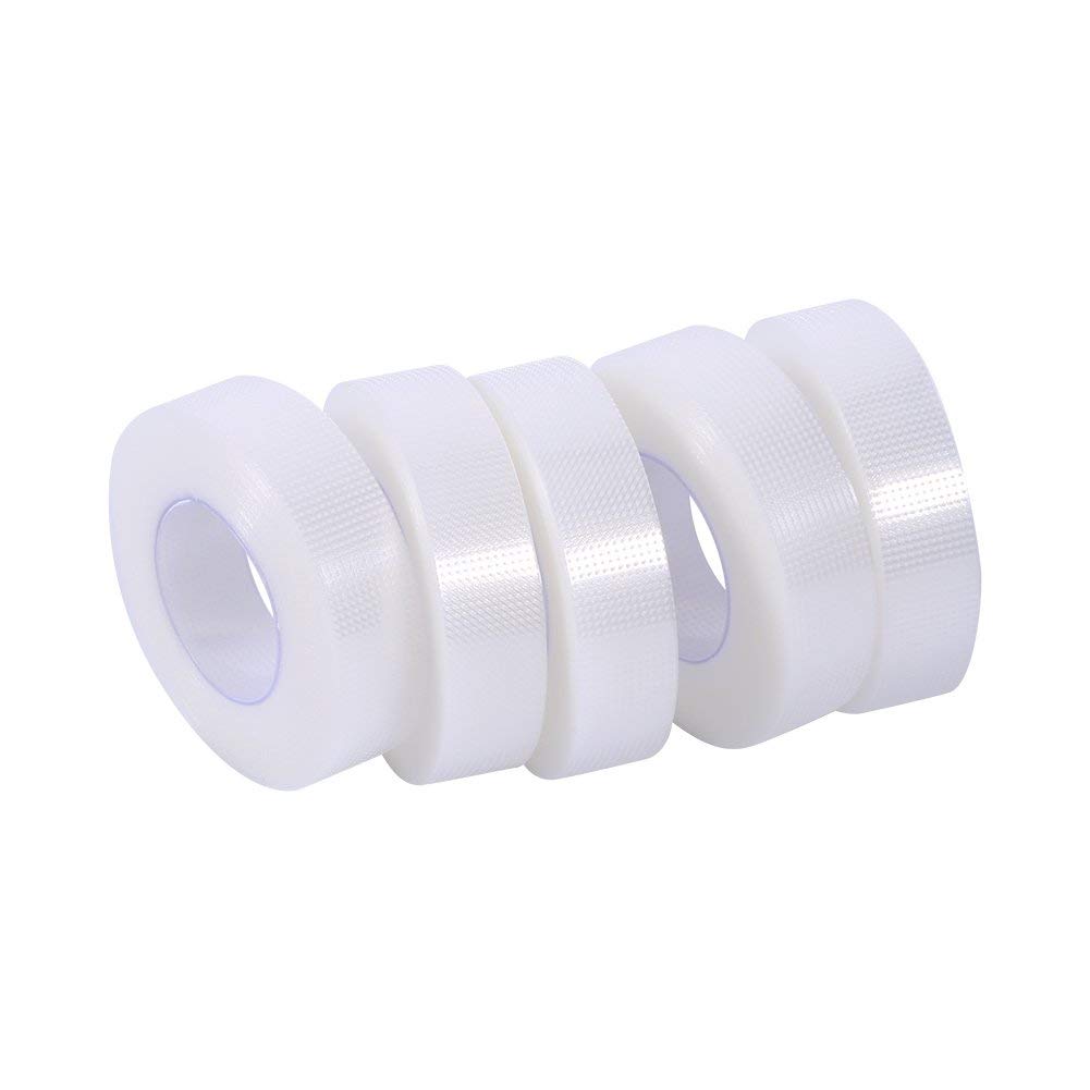 5 Rolls Transparent Medical PE Tape for False Eyelash Extensions - Strong Hold, Skin-Friendly Makeup Adhesive - Perfect for Eyelash Lifting, Extensions & Daily Makeup Application