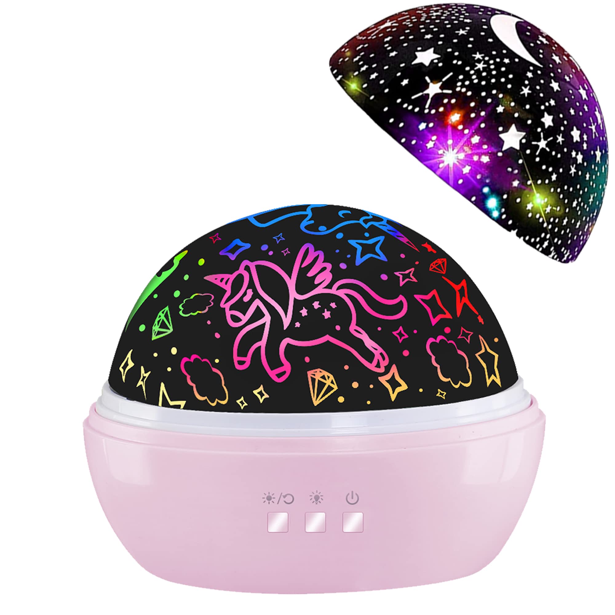 HONGID Unicorn Star Projection Night Light Toy for Girls Ages 3-10 - 2-in-1 Cute Kids Gift for Christmas, Birthday & Playtime | Perfect for Bedroom Decor, Sleep Aid & Imaginative Play