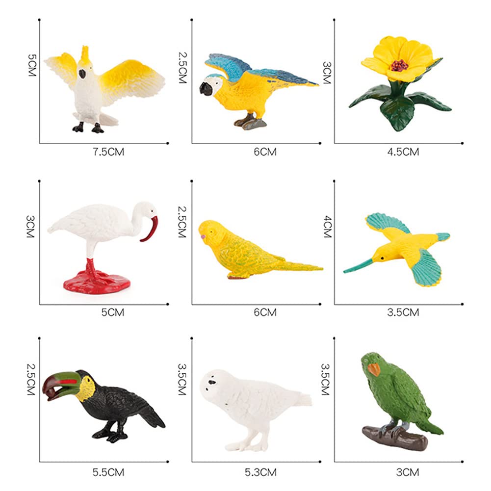10 Pcs Realistic Flamingo & Parrot Figurine Set - Lifelike Bird Model Toys for Kids, Educational Animal Collection, Cake Toppers & Party Decor - Perfect for Jungle Themed Parties, Classroom Learning & Nature Play