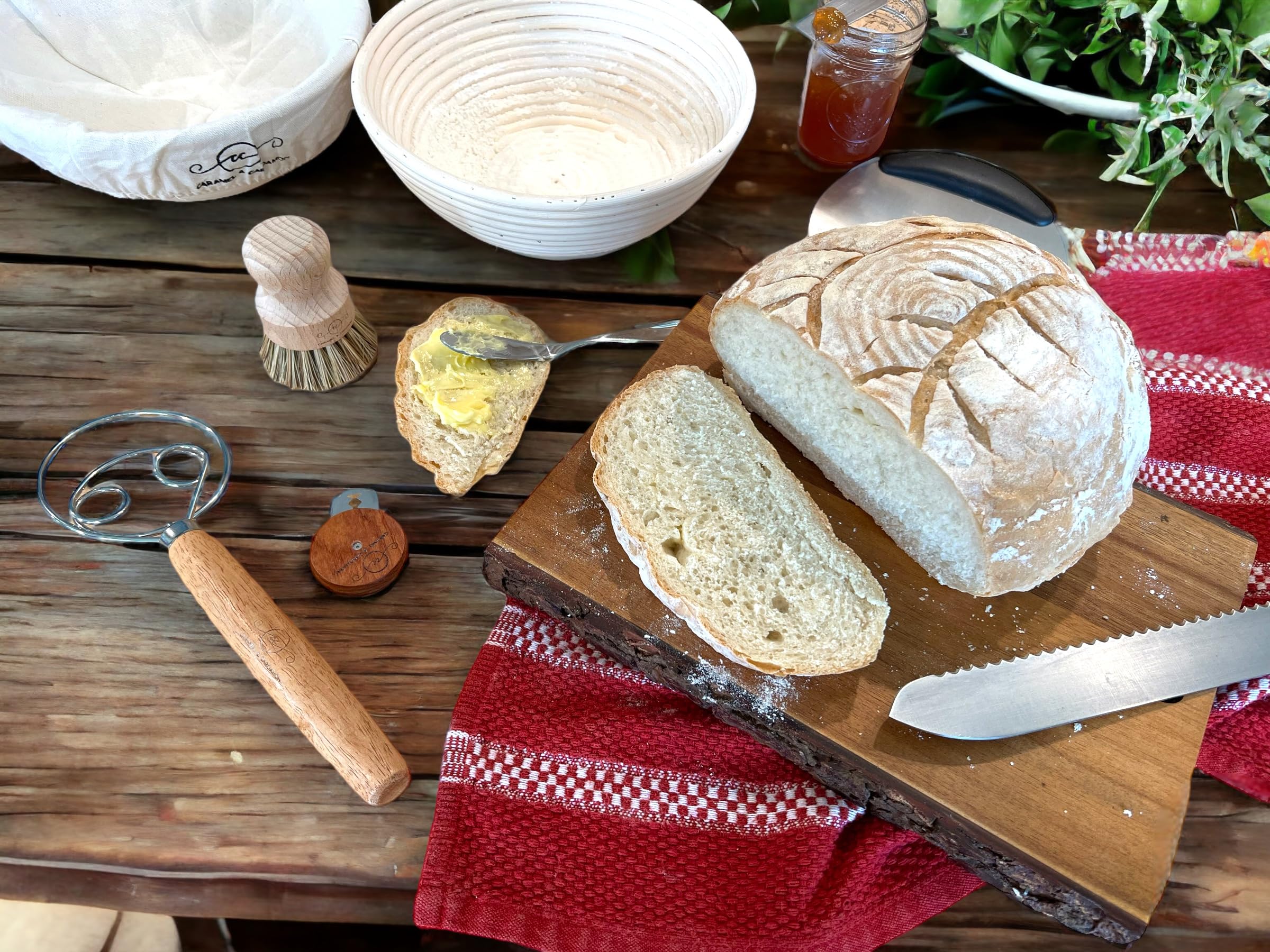 Premium Banneton Bread Proofing Basket Set - 2 Pack (9 Inch Round) for Sourdough, Artisan & Homemade Bread Baking | Includes Dough Scoring Tool | Perfect for Kitchen, Bakery & Bread Making Enthusiasts