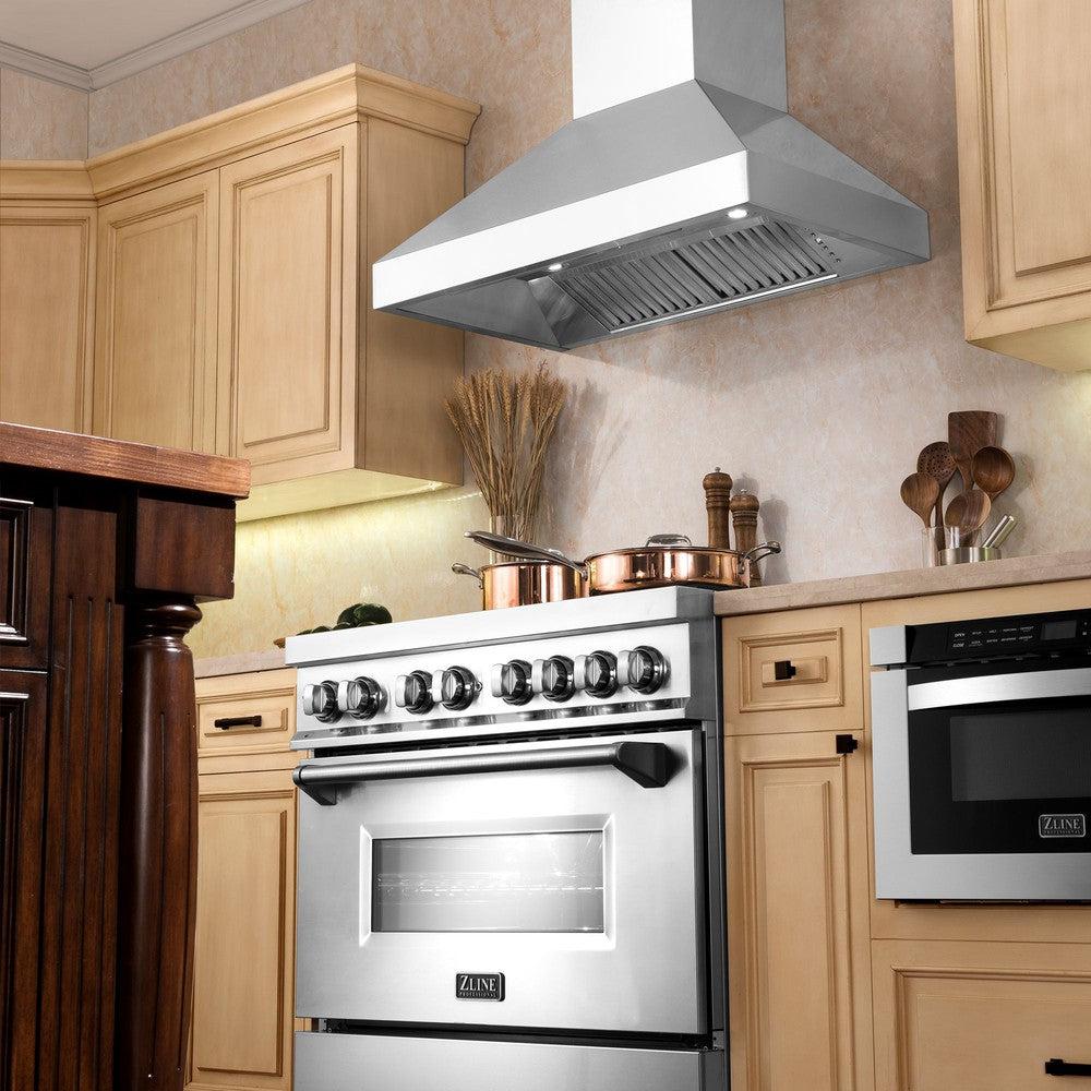 ZLINE 597 Professional Convertible Vent Wall Mount Range Hood - Stainless Steel, 30