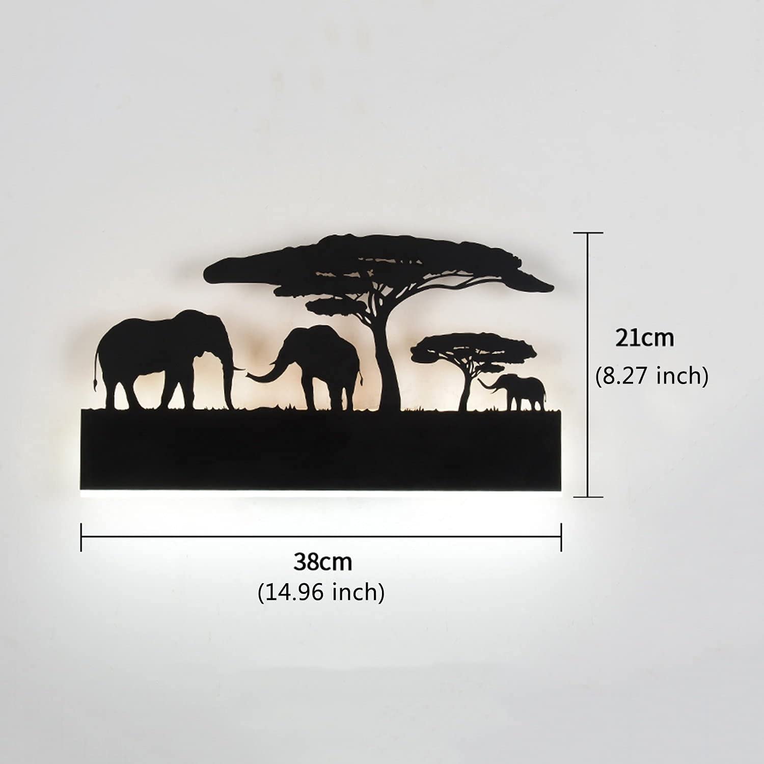 12W LED Wall Sconce Lamp - Rustic Up Down Wall Light with Elephant Design for Farmhouse, Living Room, Bedroom, Cabinet & Porch | Indoor Wall Mounted Lighting for Cozy Ambiance