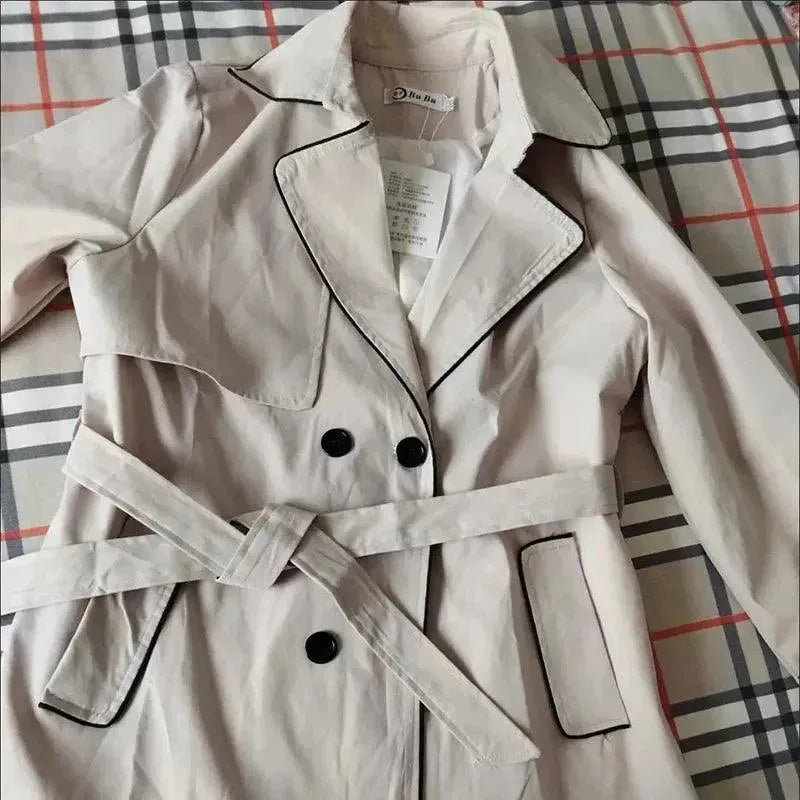 Premium Women's Mid-Length Trench Coat - Waterproof Lightweight Outerwear for Fall & Spring | Office, Travel & Casual Wear