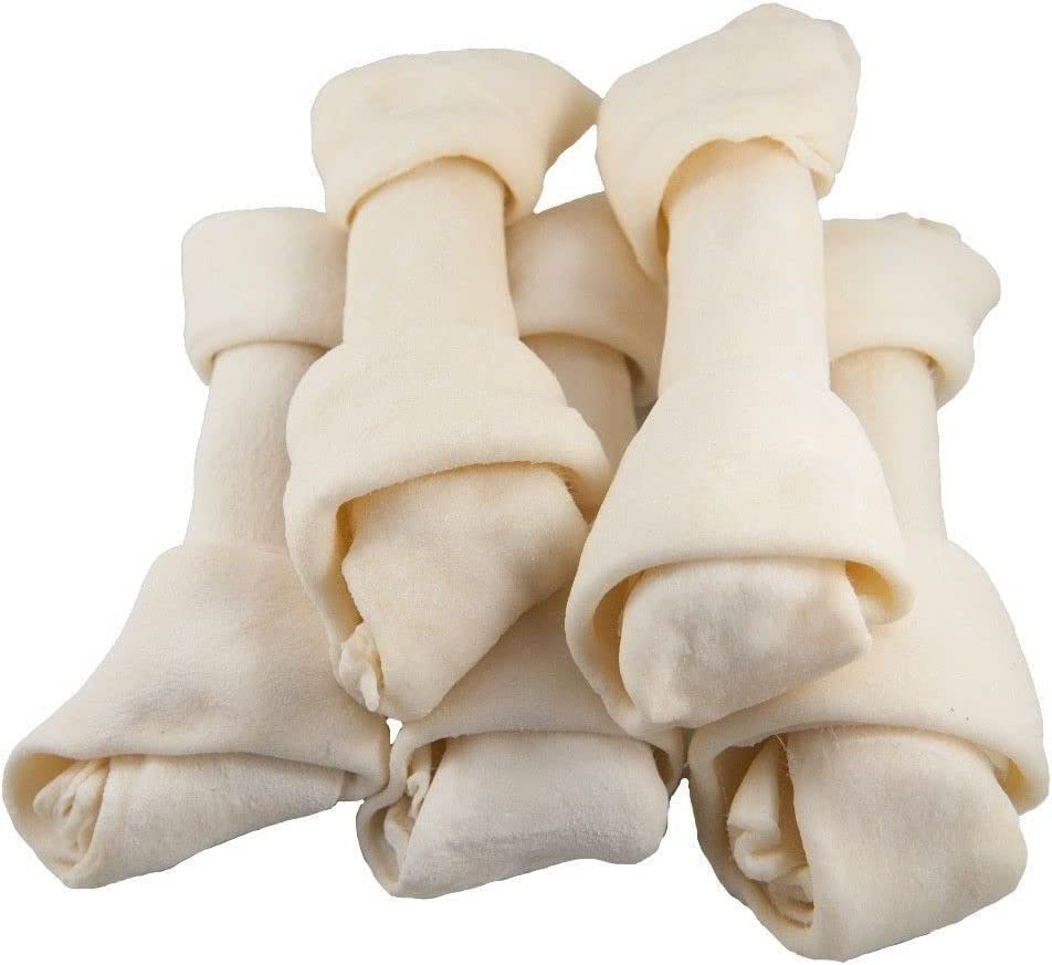 Premium 4-5 Inch Natural Rawhide Bones for Dogs - 25 Count | Long-Lasting Dog Chews Made from Grass-Fed Cattle | No Hormones, Additives or Chemicals | Perfect for Teething Puppies, Dental Health & Training Treats