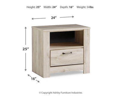 Bellaby Nightstand - Modern Bedside Table with USB Charging Port & Storage Drawer - Perfect for Bedroom, Living Room, or Dorm Room