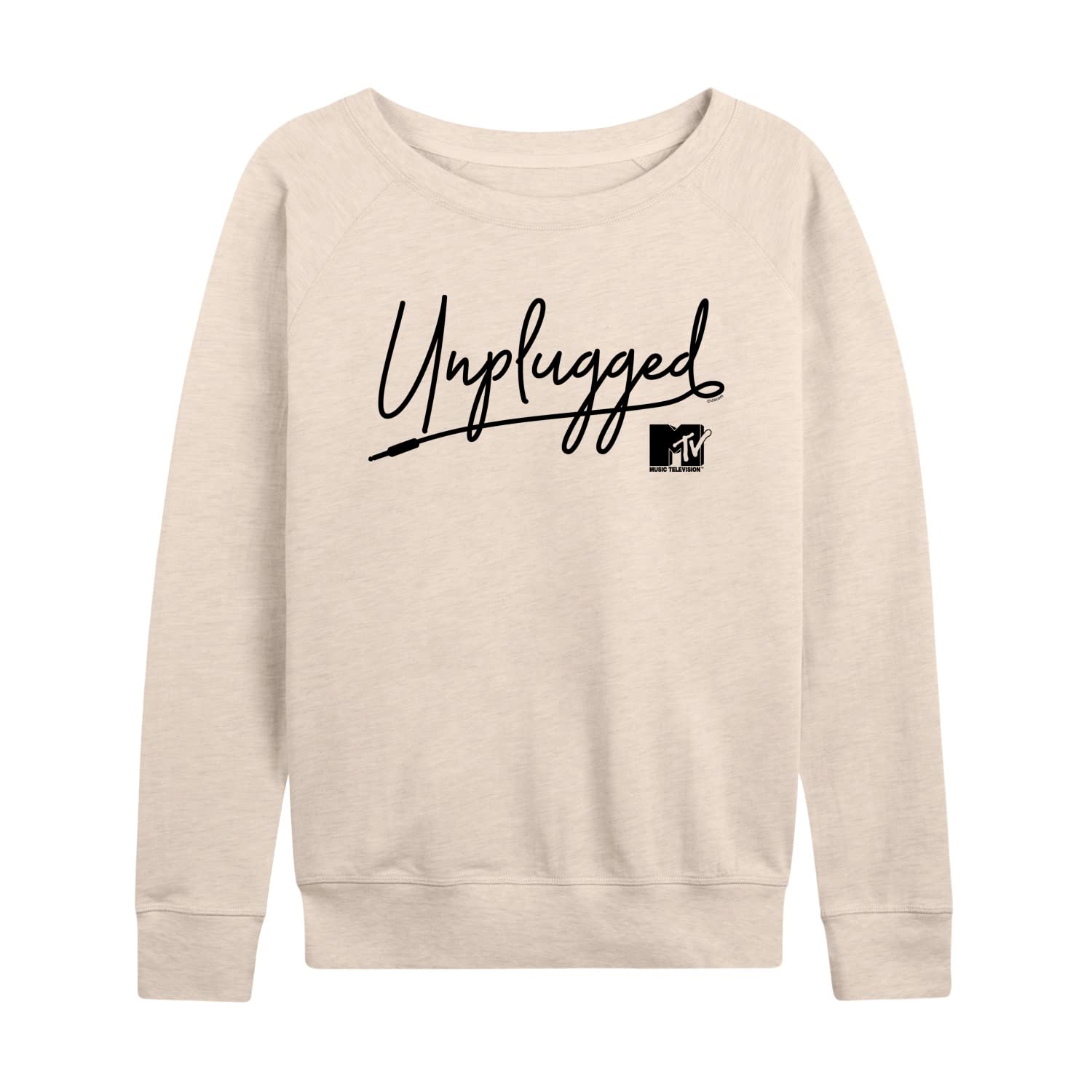 HYBRID APPAREL Women's Lightweight French Terry Pullover Hoodie - MTV Unplugged Graphic Sweatshirt for Casual Wear, Lounge & Street Style