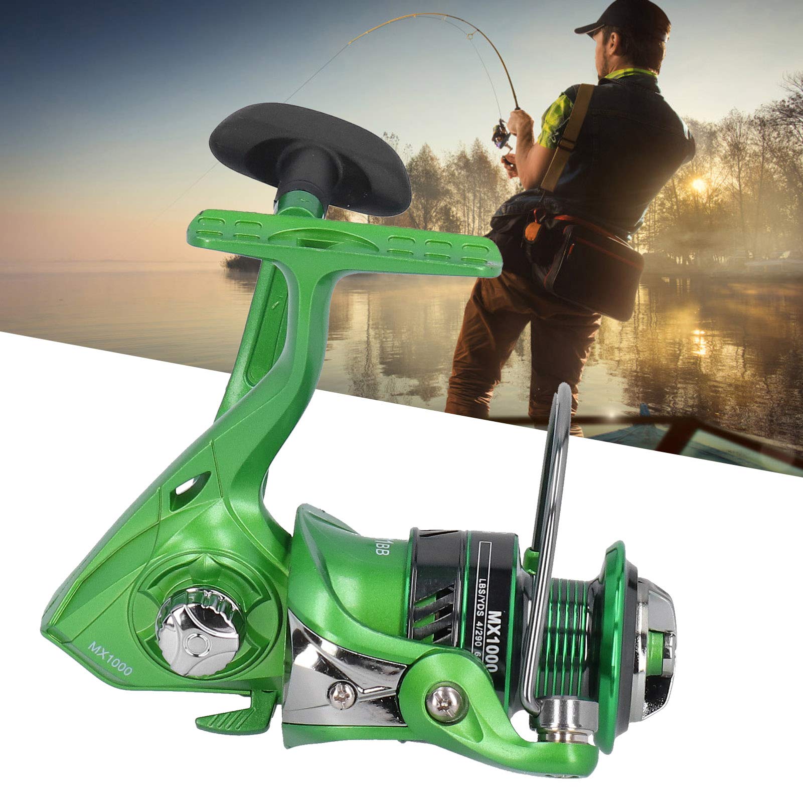 High Speed Metal Fishing Reel - Durable Comfortable Saltwater Spinning Reel for Rock Fishing & Sea Rod - Smooth Casting Fishing Accessories (MX1000) - Perfect for Surf Fishing, Pier Fishing & Deep Sea Angling