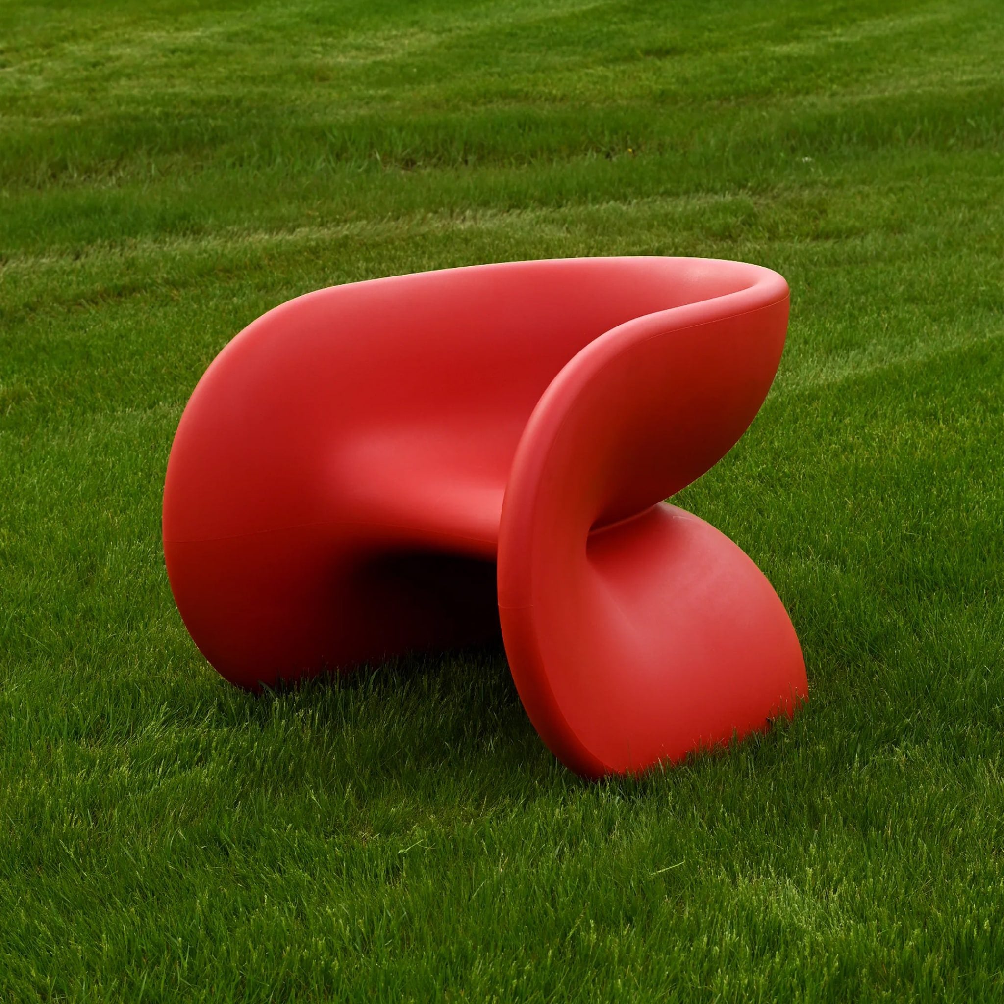**Heller Fortune Chair - Modern Tomato Red Accent Chair for Living Room, Lounge, Office - Stylish & Comfortable Seating Furniture**