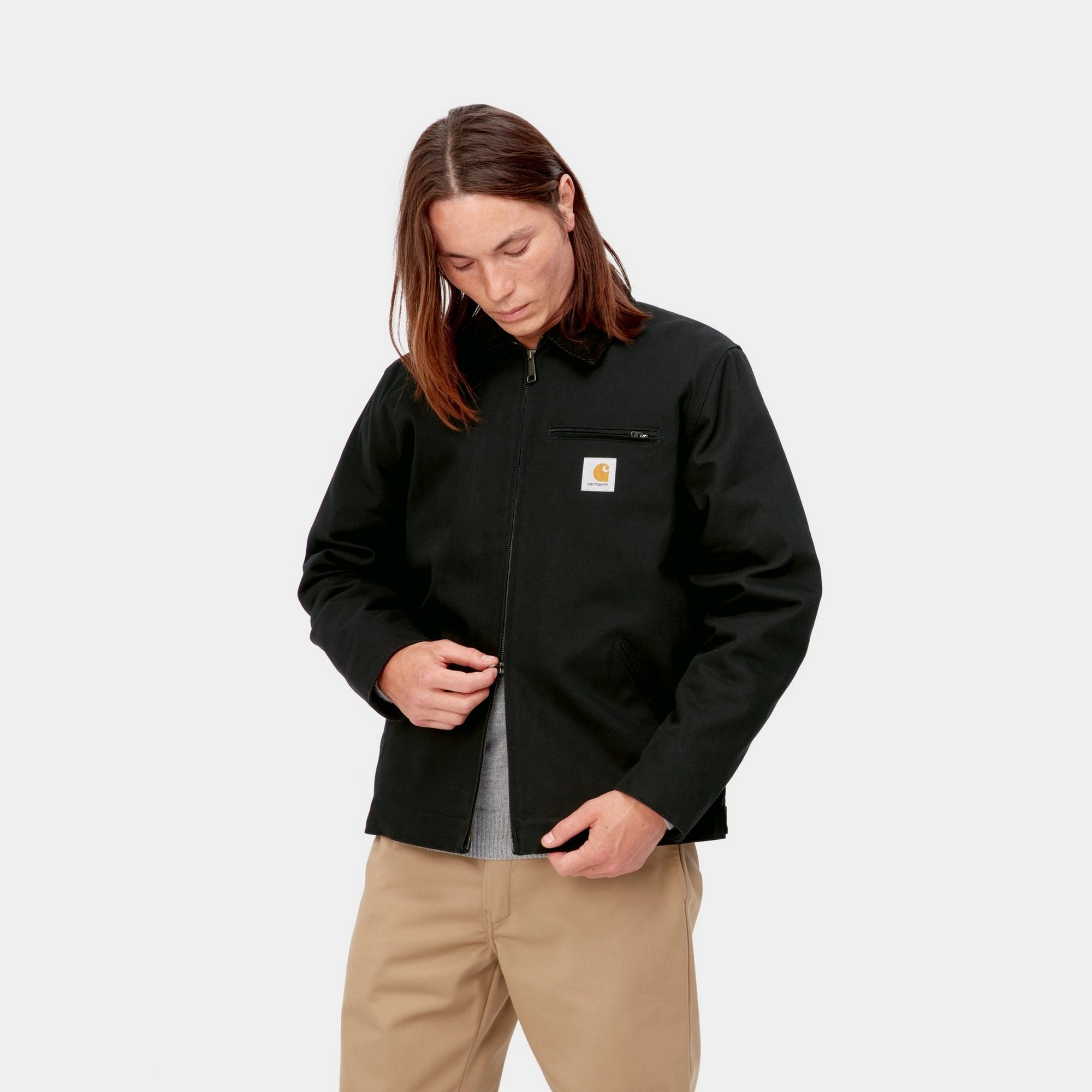 Men's Detroit Winter Jacket - Black Rigid Denim Coat for Cold Weather | Workwear & Outdoor Activities