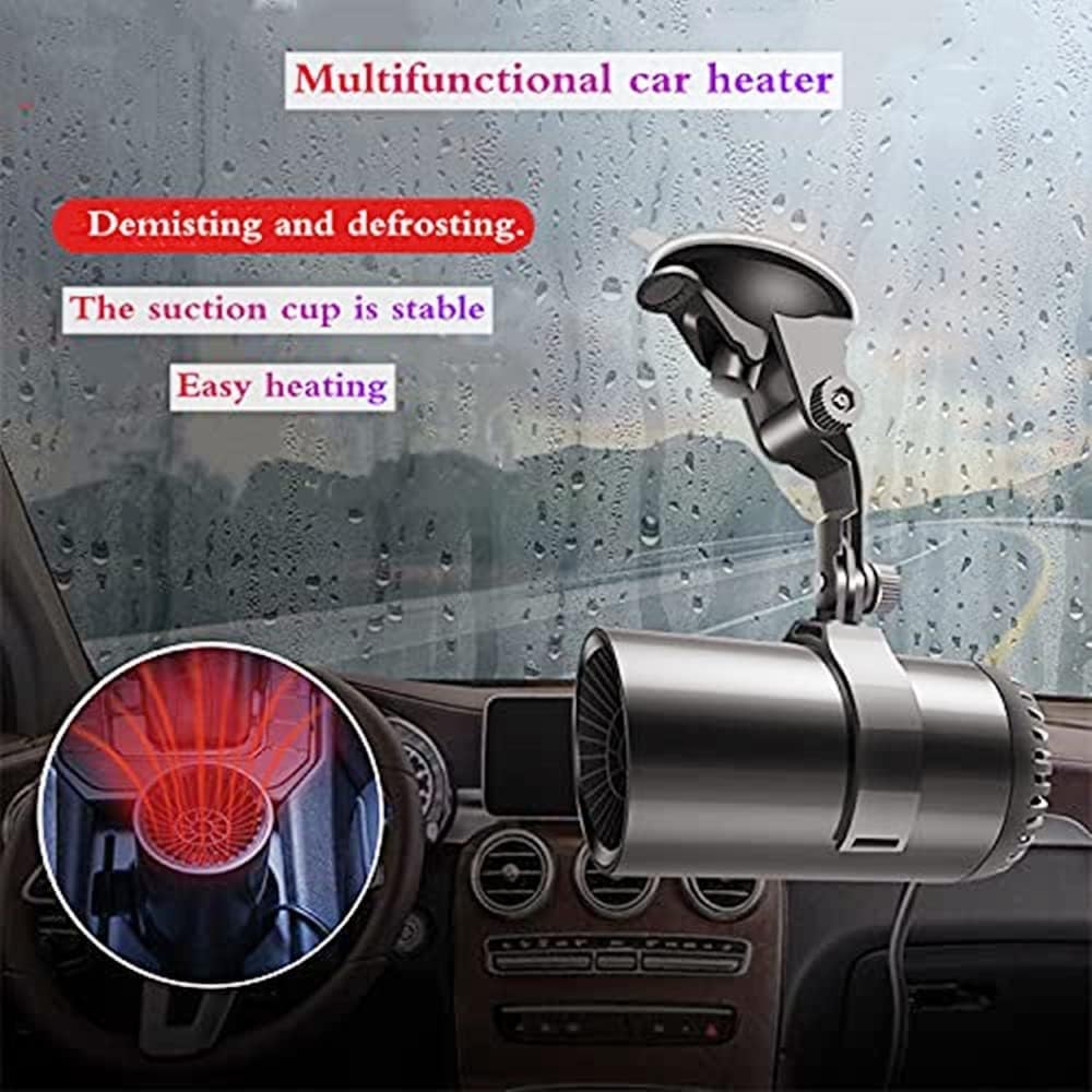 Portable 12V 150W Car Heater & Defroster, Dual Function Space Heater for Quick Defrosting and Demisting, Compact Design, Ideal for Winter Driving and Emergency Use