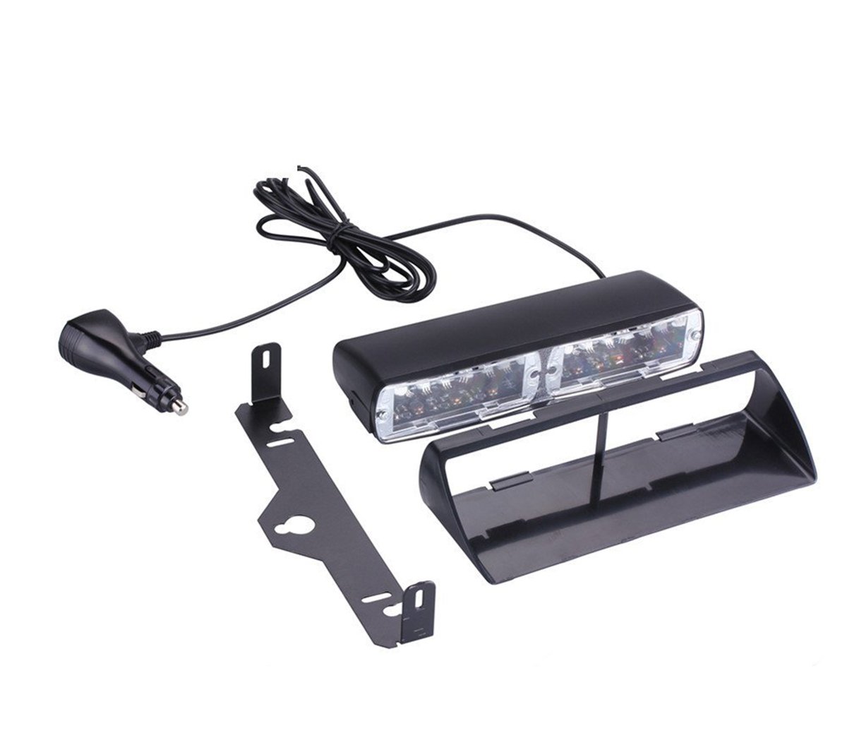 12 RGB Strobe LED Light with 8 Flashing Modes - Multi-Color Emergency Vehicle Dash Warning Light with On/Off Switch & Cigarette Adapter - Perfect for Police Cars, Ambulances, Construction Vehicles & Roadside Emergencies