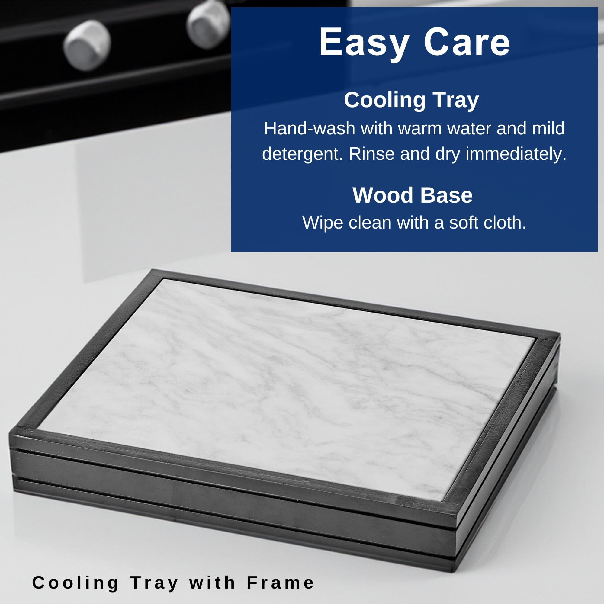 Chilled Serving Tray with Natural Wood Base - Perfect for Outdoor Parties, BBQ, and Summer Entertaining