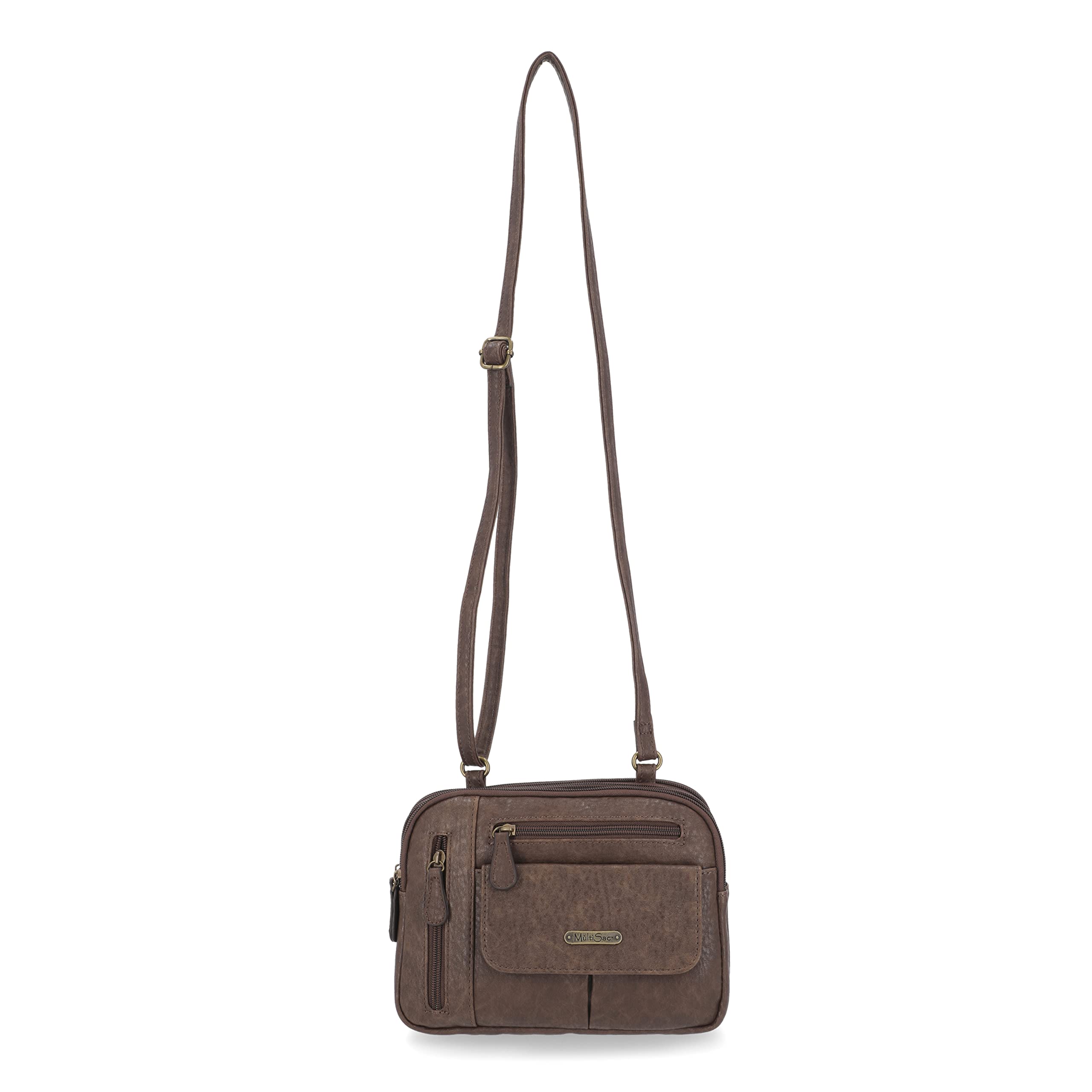 Stylish MultiSac Zippy Triple Compartment Crossbody Bag for Women - Fashionable Organizer Purse with 3 Pockets for Phone, Wallet & Essentials - Perfect for Travel, Shopping & Daily Use