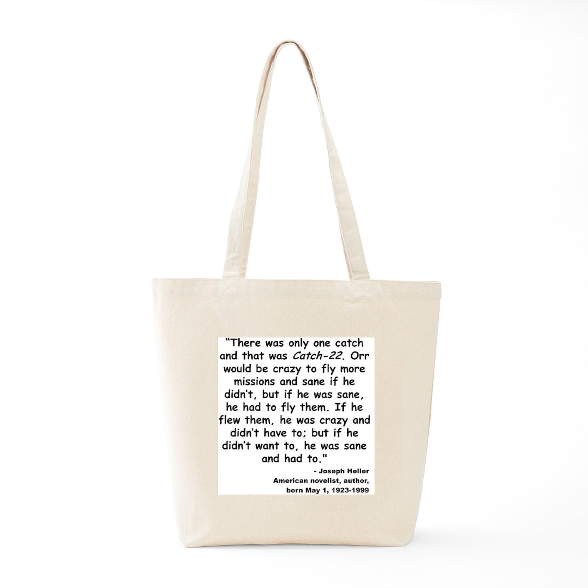 CafePress Heller Catch 22 Quote Tote Bag - Natural Canvas Reusable Shopping Bag for Groceries, Books & Beach