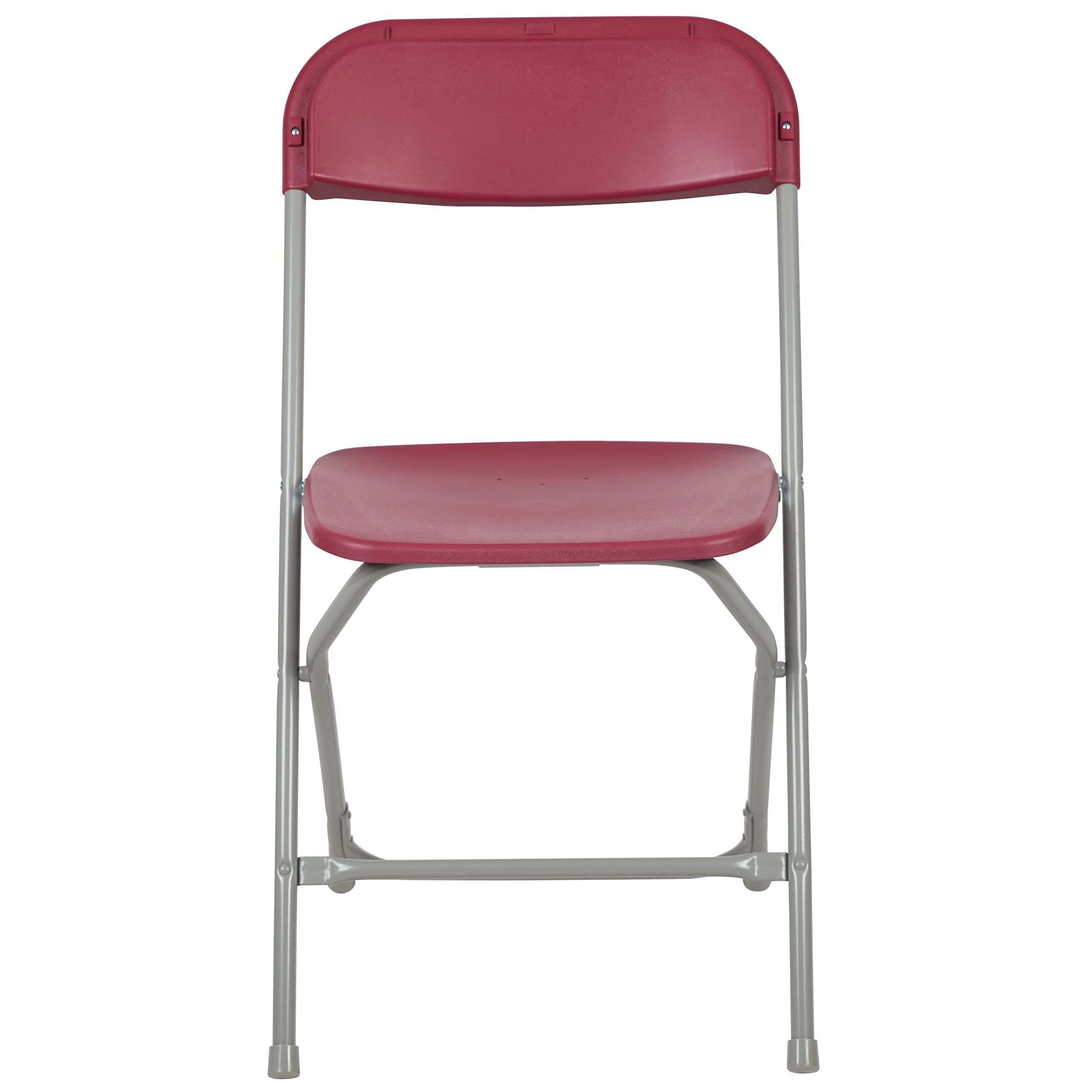 EMMA + OLIVER 4-Pack Red Plastic Folding Chairs - 650LB Weight Capacity, Lightweight & Comfortable Event Chairs for Parties, Weddings, Picnics, and Outdoor Gatherings