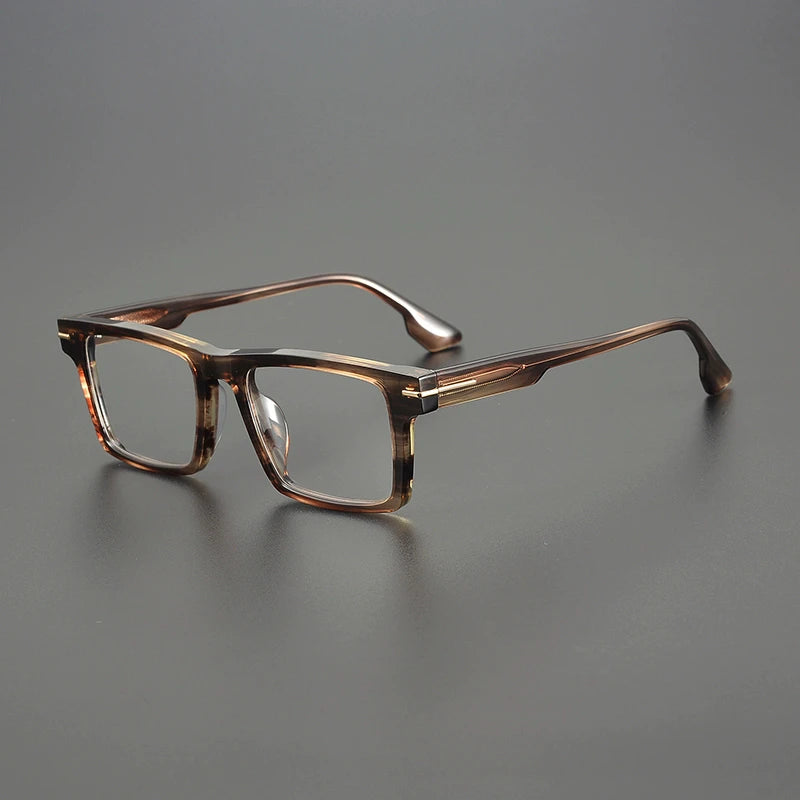 Black Unisex Full Rim Square Acetate Eyeglasses 4529 - Stylish Flat Top Frame for Men & Women - Perfect for Work, Reading, and Fashion Accessories