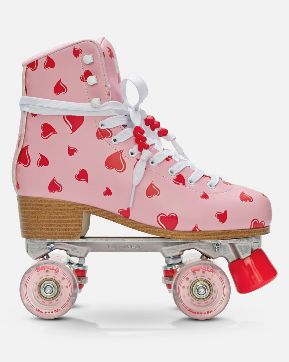 Impala Rollerskates with Falling Hearts Design - Women's Retro Quad Skates for Outdoor & Indoor Skating - Perfect for Rinks, Parks, and Roller Disco Parties