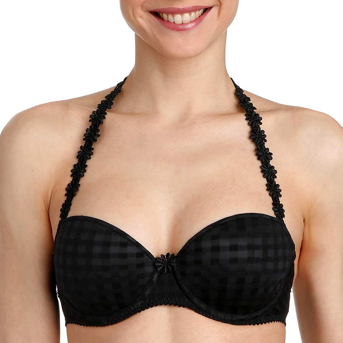 Marie Jo Avero Balcony Bra 32D Black - Comfortable Lace Underwire Bra for Everyday Wear & Special Occasions