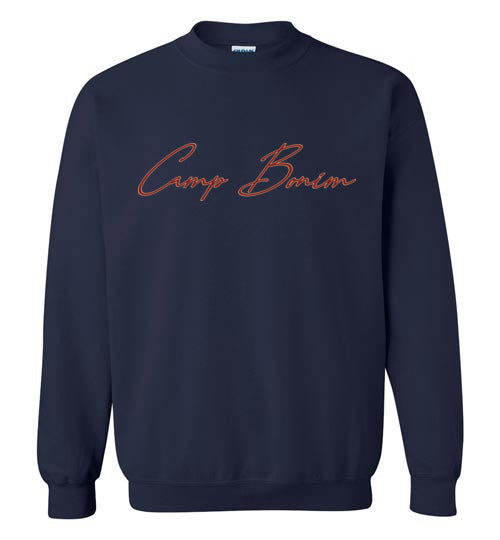 Bonim Crewneck Sweatshirt for Women - Soft Cotton Pullover with Maroon Scrawl Print | Casual Loungewear, Streetwear Fashion & Winter Layering Essential
