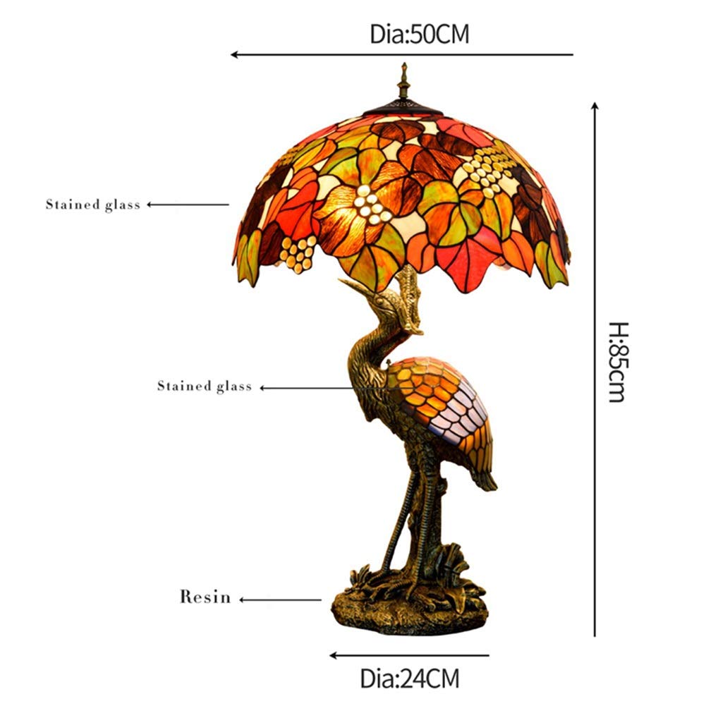 Handmade Tiffany Style Stained Glass Table Lamp - 18