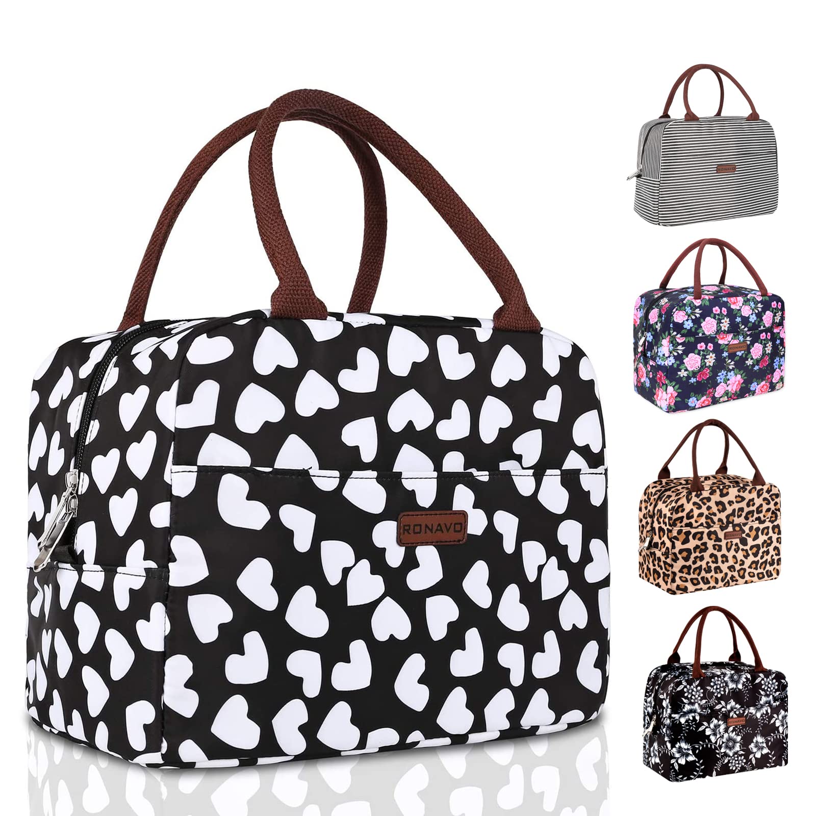 Insulated Reusable Lunch Bag for Women - Leakproof Cooler Tote for Work & Travel, Cute Heart Design | Perfect for Office, Picnics & Commuting