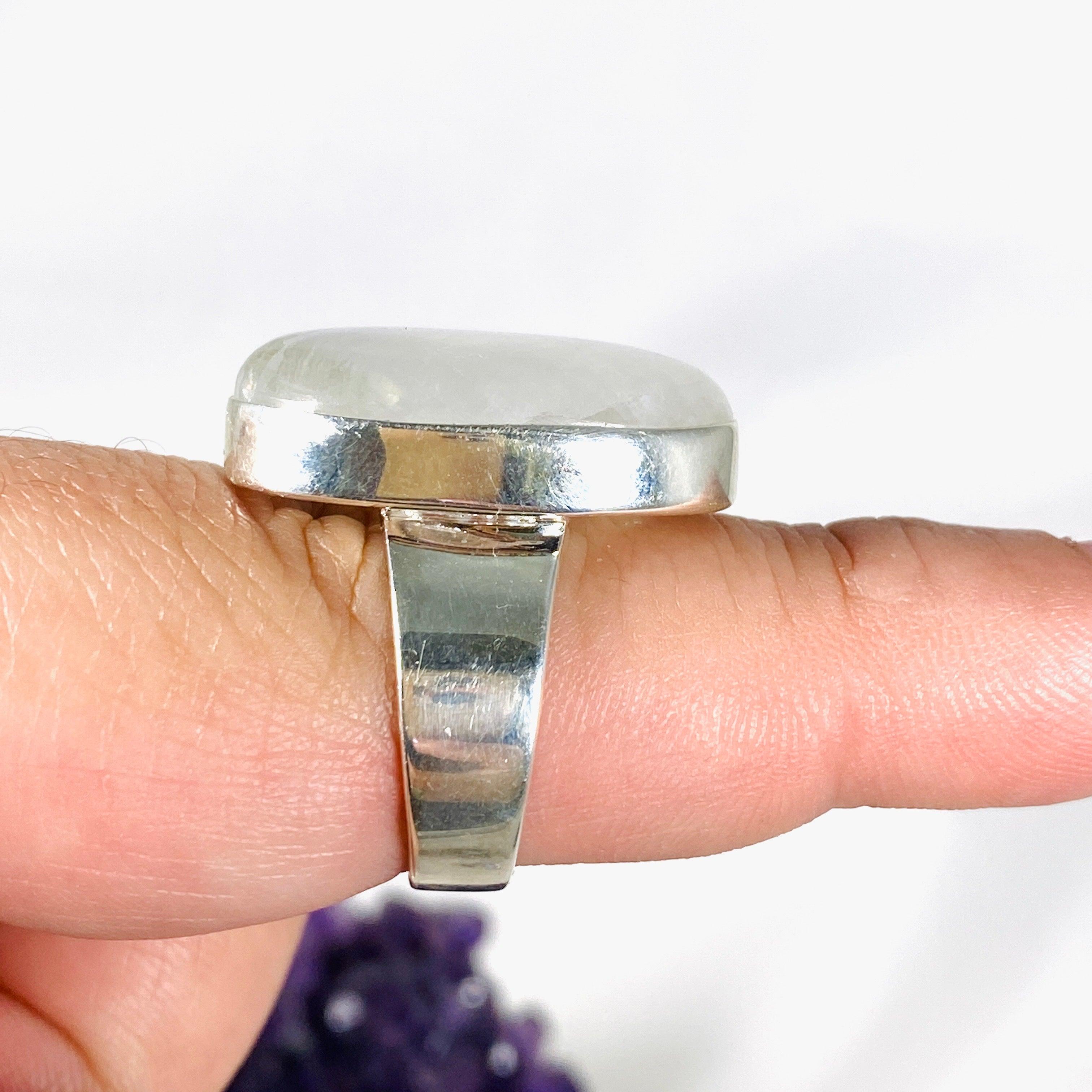 Moonstone Oval Ring Size 9 - Sterling Silver Gemstone Jewelry for Women | Perfect for Weddings, Parties & Everyday Wear