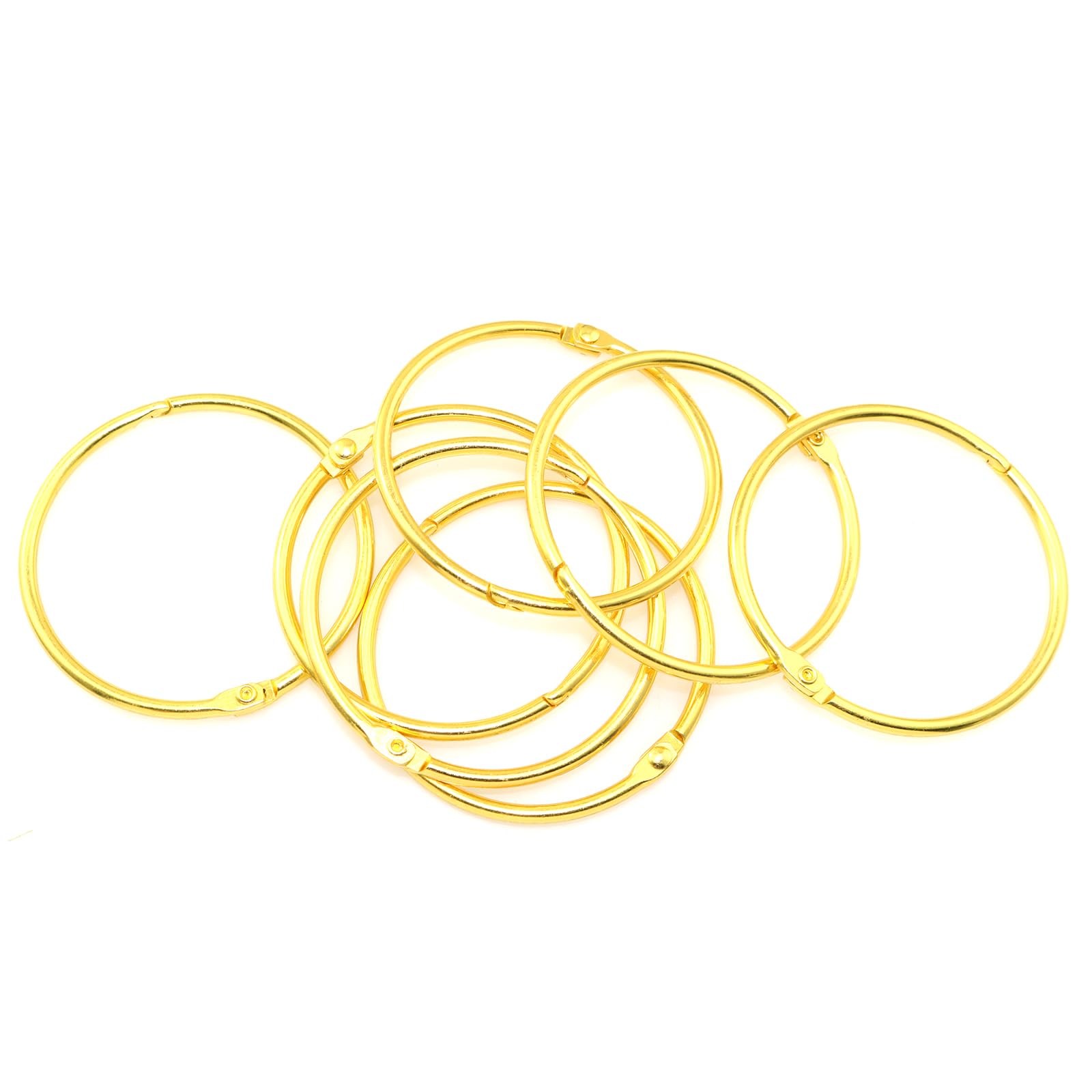 2 Inch Gold Metal Binder Rings - Bulk Pack of Hinged Book Rings for DIY Projects, Index Cards, Photo Albums, Key Chains & Loose Leaf Binding - Perfect for Office, School, Crafting & Home Organization