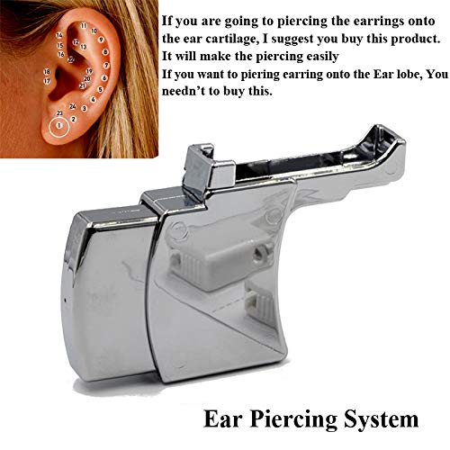 2Pcs Professional Ear Piercing Gun Kit with 100 Sterile Ear Studs - Disposable Safety Ear Piercer Tool for Cartilage & Lobe Piercing at Home or Salon | Perfect for Beginners & Professional Use