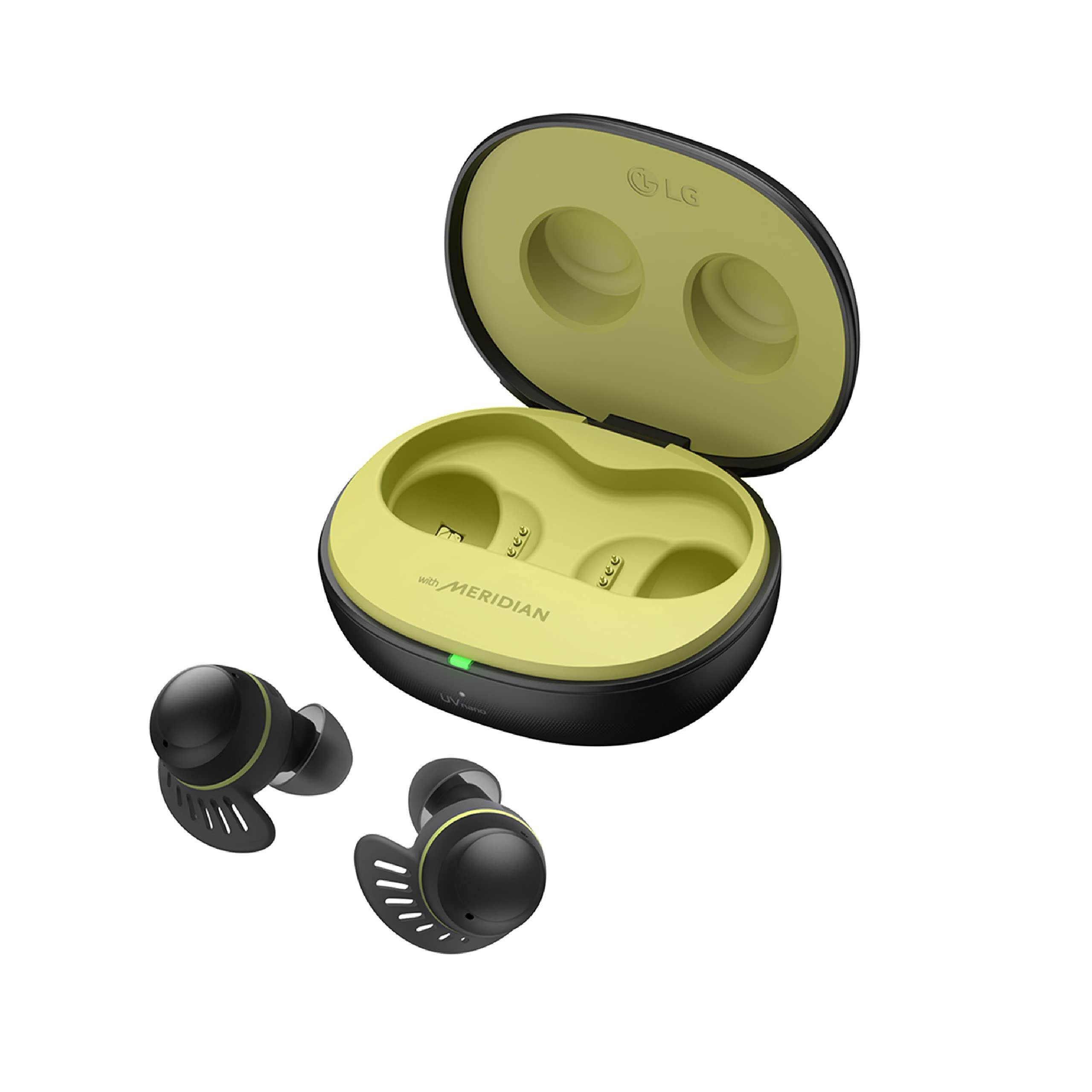 LG TONE Free TF8 True Wireless Bluetooth Earbuds with UVnano Charging Case - IP67 Waterproof & Dustproof, Black (Small Size) - Perfect for Running, Gym Workouts & Outdoor Sports