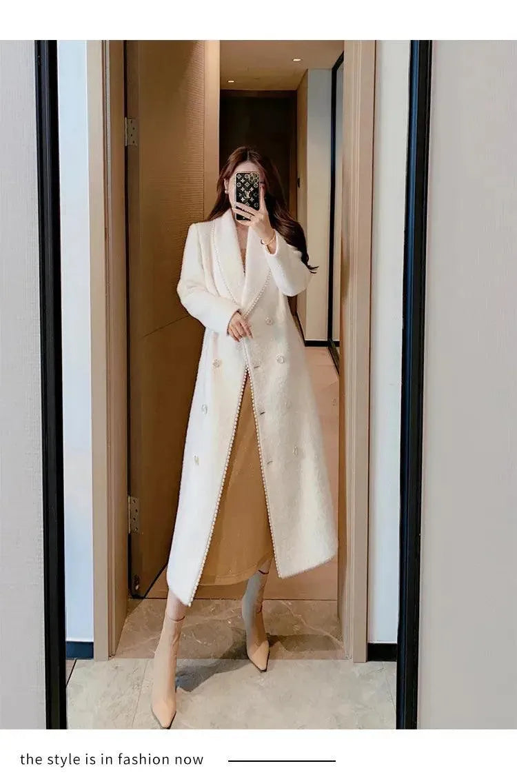 Stylish Women's Wool Wrap Coat - Warm Winter Fashion Outerwear for Office, Dating & Holiday Parties
