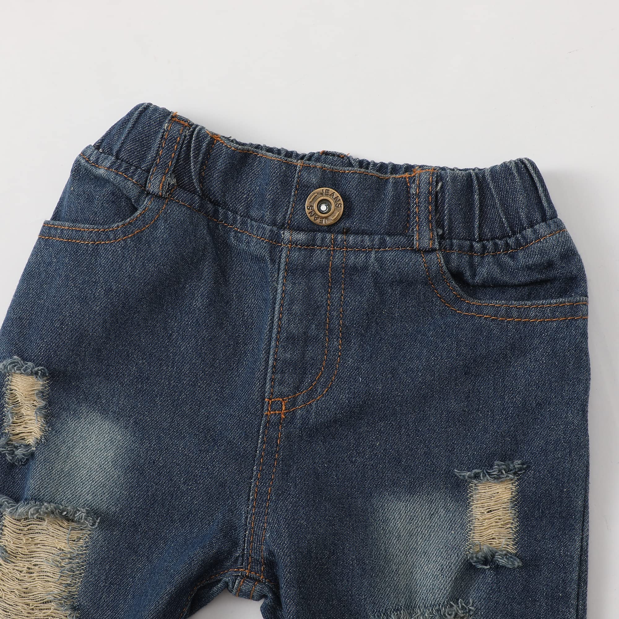 Baby Girl Clothes Set - Toddler Girls Ruffle Shirt & Denim Jeans Outfit | Cute Fall Winter Toddler Outfits | Perfect for Playdates, Family Photos & Holiday Events