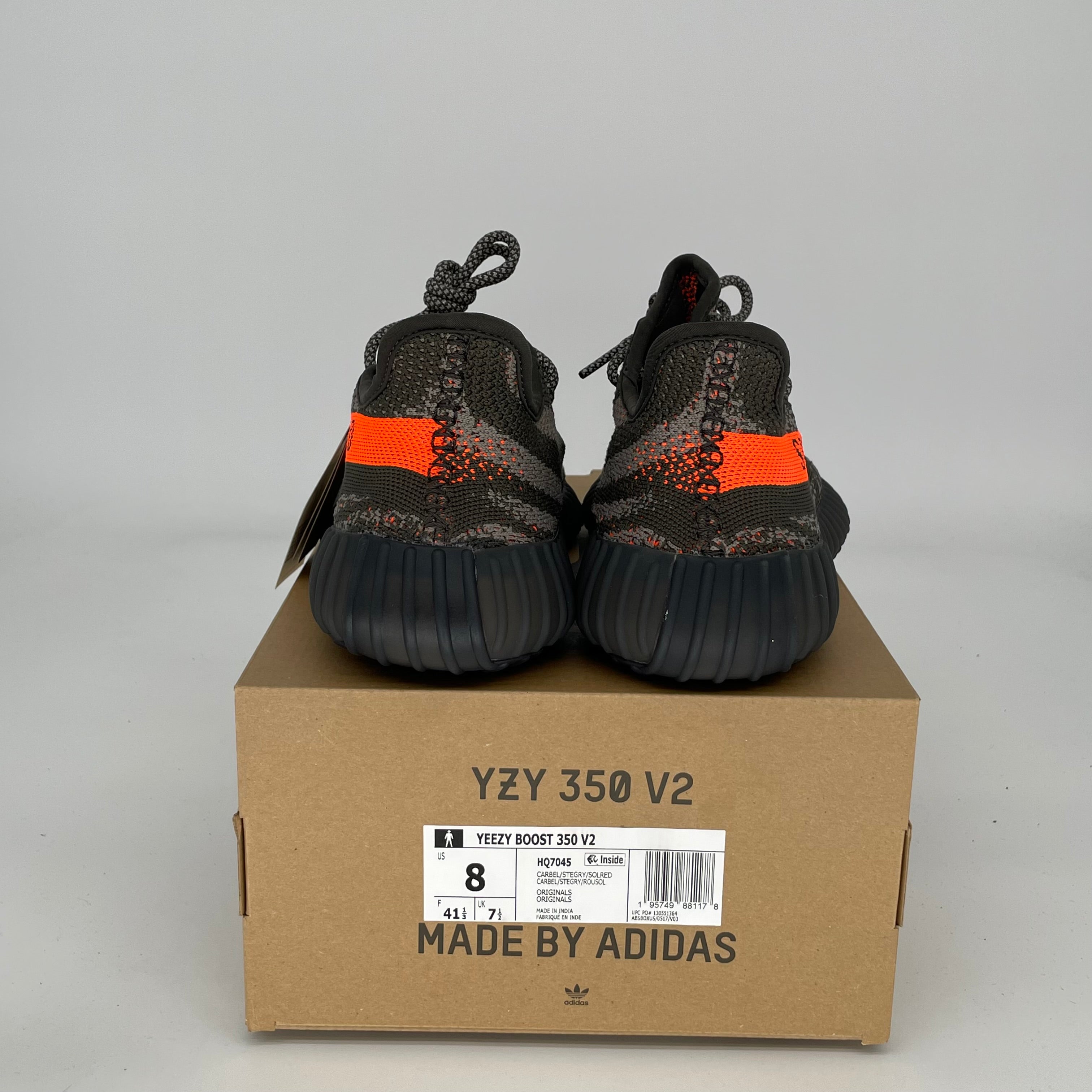 Adidas Yeezy Boost 350 V2 Carbon Beluga - Men's Size 8 Sneakers (Style HQ7045) | Running, Gym & Casual Wear